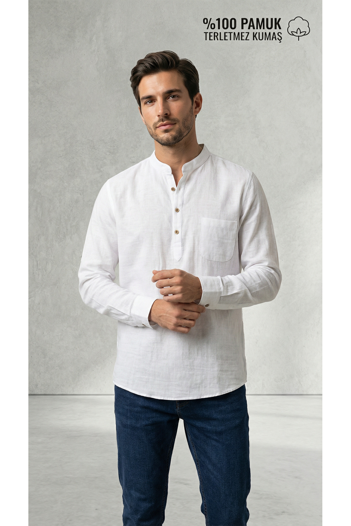 ALVİSTA  Erkek Müslin Gömlek %100 Pamuk - Görsel 6