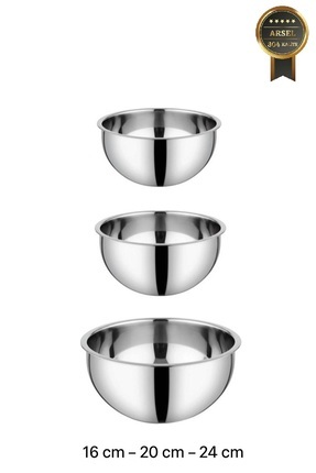 Genel Markalar 304 Paslanmaz Çelik 3’lü Çırpma & Karıştırma Kasesi Seti – 18/...