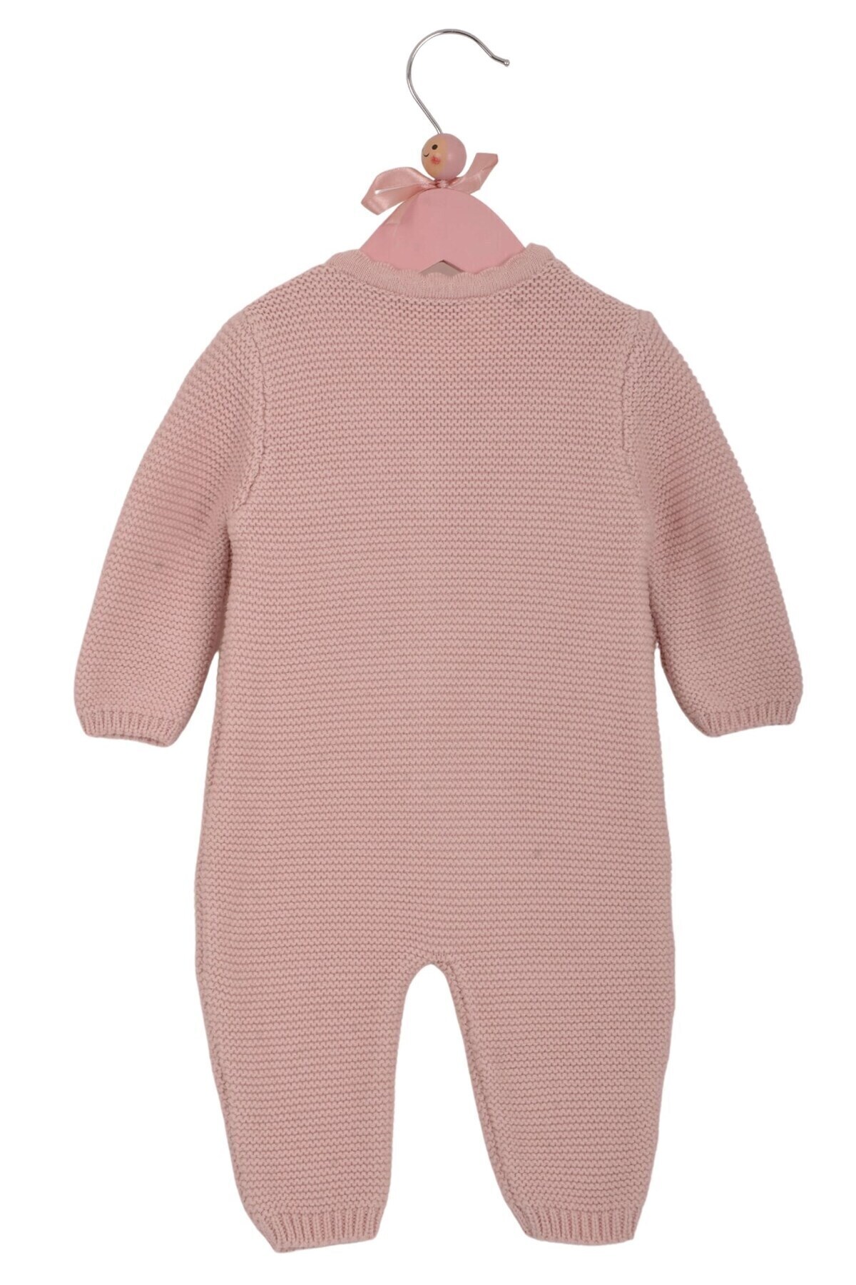 Minora Kışlık Triko Unisex, Coconut Düğmeli, Links Örgü Tarz Bebek Tulumu Pudra fotoğrafı 6 (önizleme)