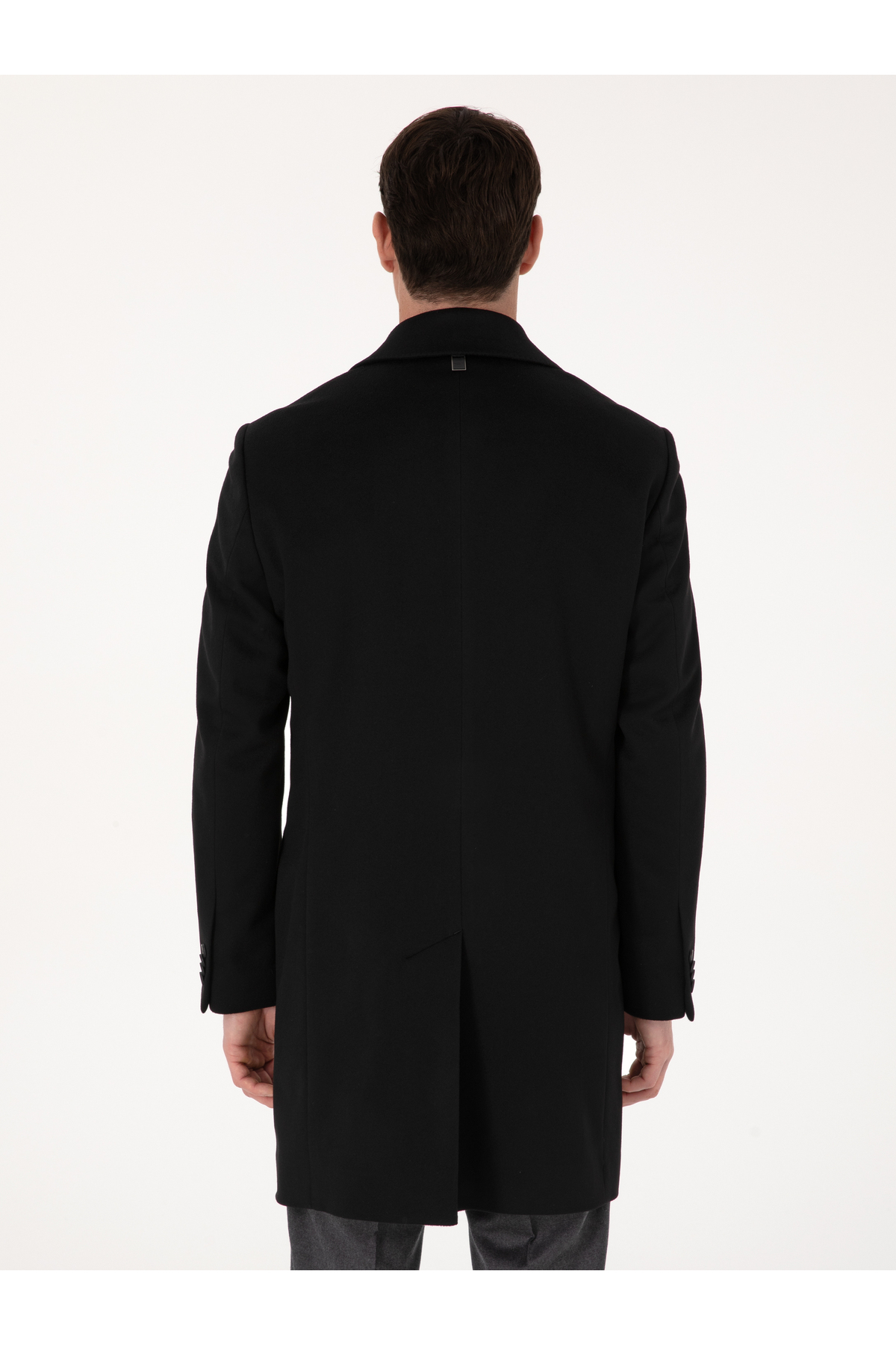 Cacharel  Siyah Slim Fit %100 Kaşmir Palto 50314889-VR046 - Görsel 5