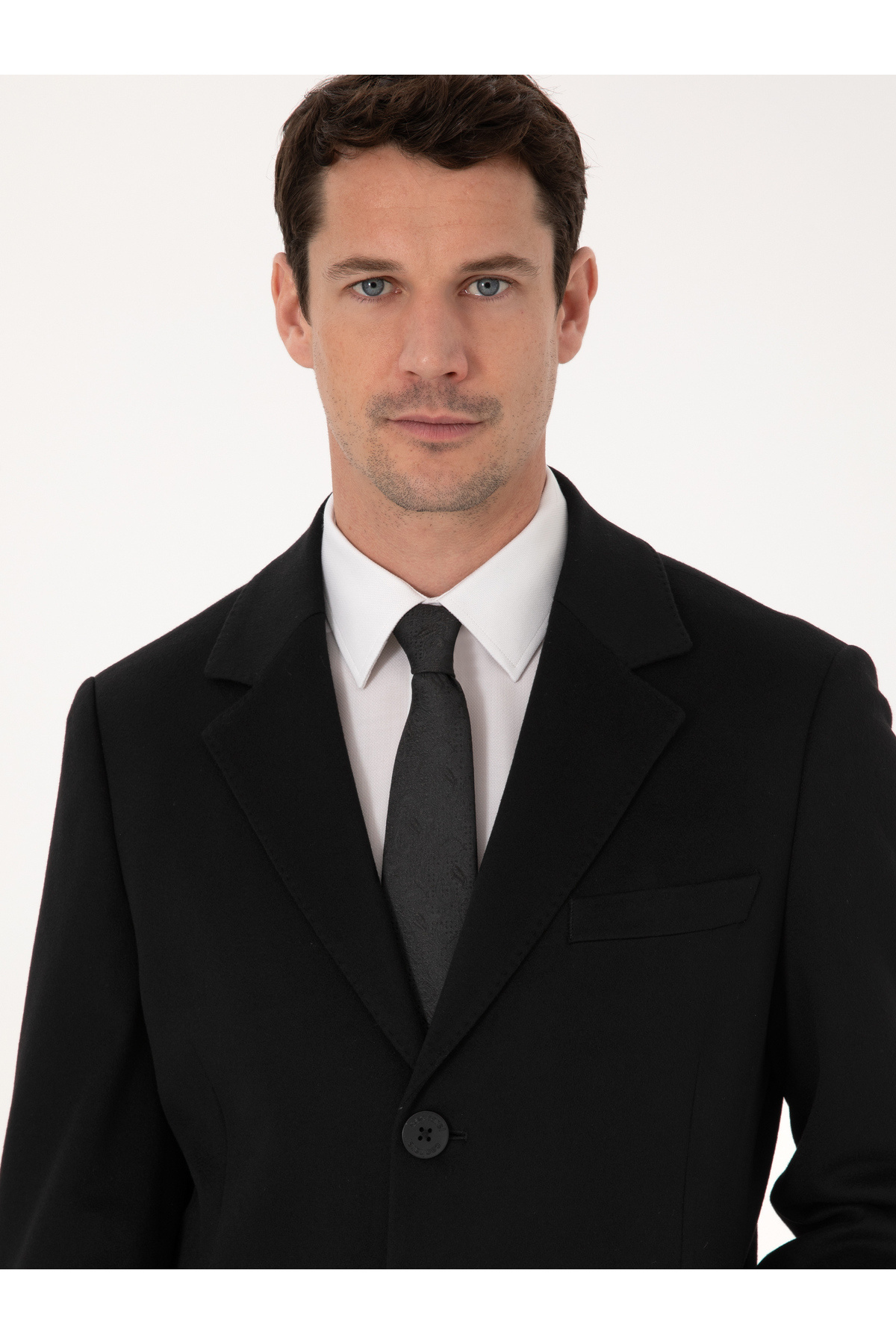 Cacharel  Siyah Slim Fit %100 Kaşmir Palto 50314889-VR046 - Görsel 2