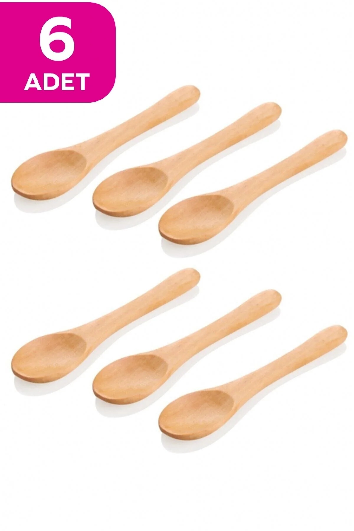 Bamboo 6-Piece Spoon 17 Cm - 6 Pcs Honey Jam Spoon Dessert Spoon Spoon Seasoning Spoon 17 cm
