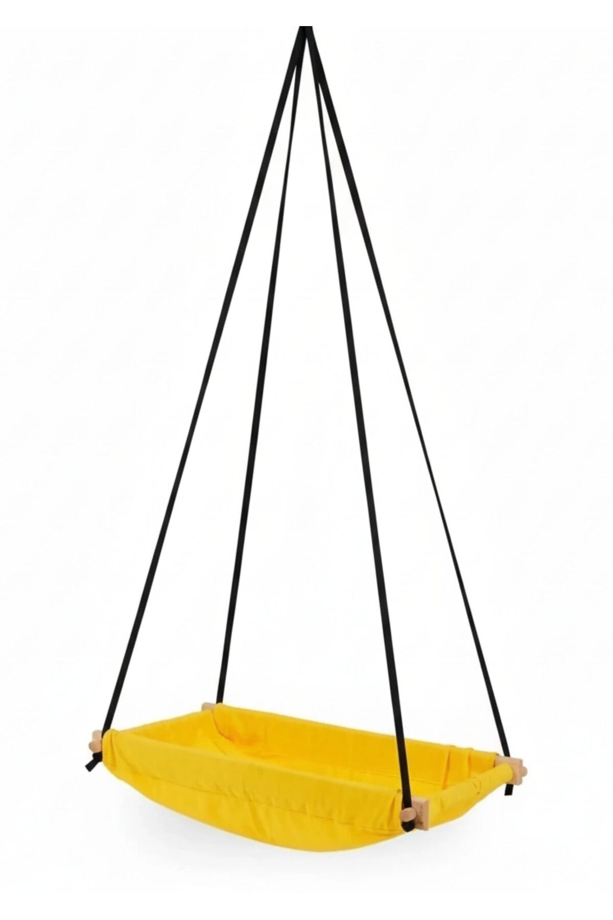 Svava Ahşap Yaylı Zıpzıp Hamak Beşik Hoppala Tavana Asılan Hamak Salıncak Bebek Yatağı(SARI) fotoğrafı 3 (önizleme)