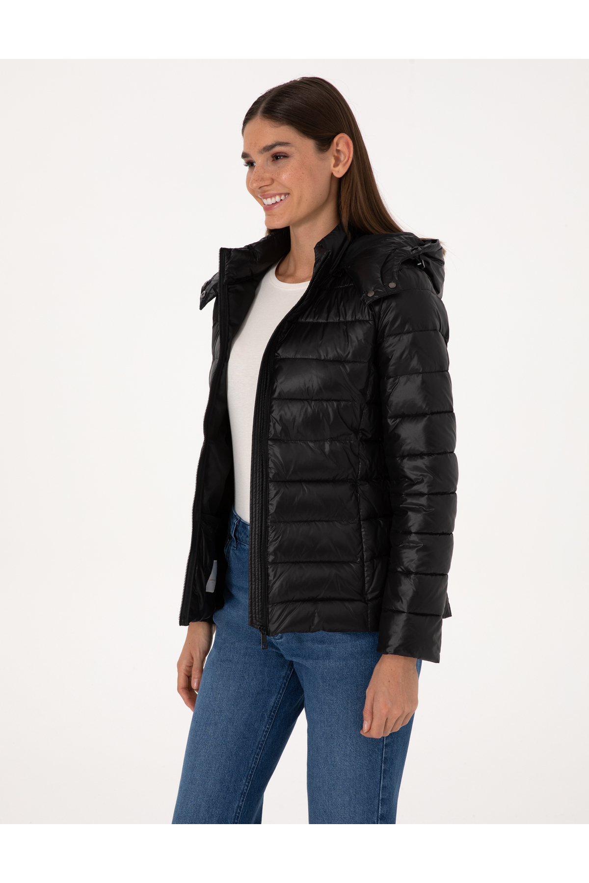 Pierre Cardin Siyah Çıkarılabilir Kapüşonlu Mont 50314169-VR046 görsel 4