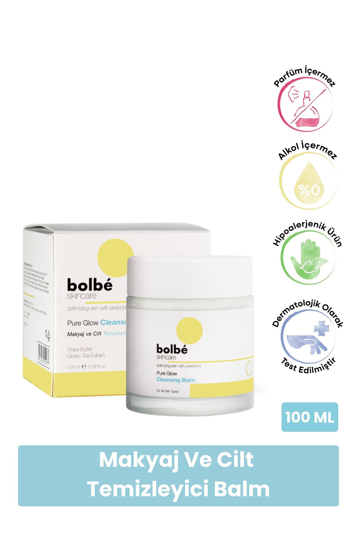 bolbé skincare Parlaklık Sağlayan Makyaj ve Cilt Temizleyici Balm (Göz ve Yüz Makyajı Temizleyici) - 100 ml