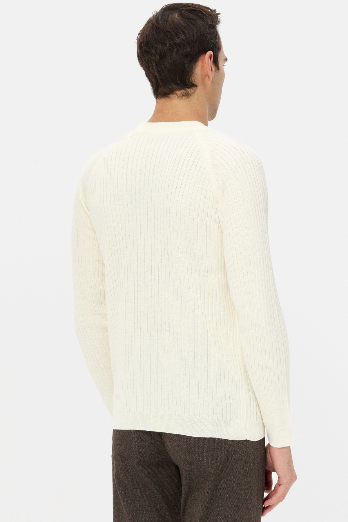 Twn Slim Fit Ekru Kazak görsel 3