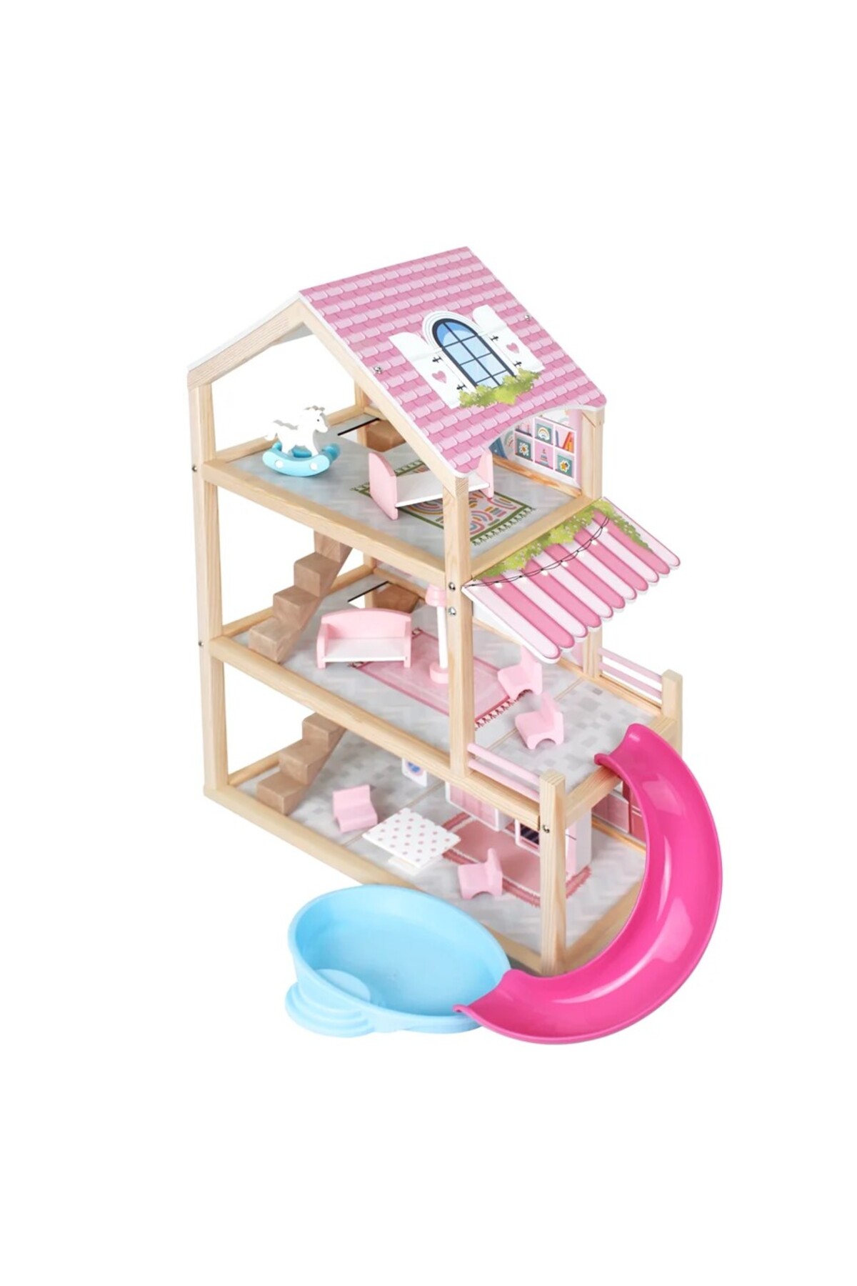 Toysilla Ahşap Oyuncak Kaydıraklı Çocuk Oyun Evi - T2010 fotoğrafı 5 (önizleme)