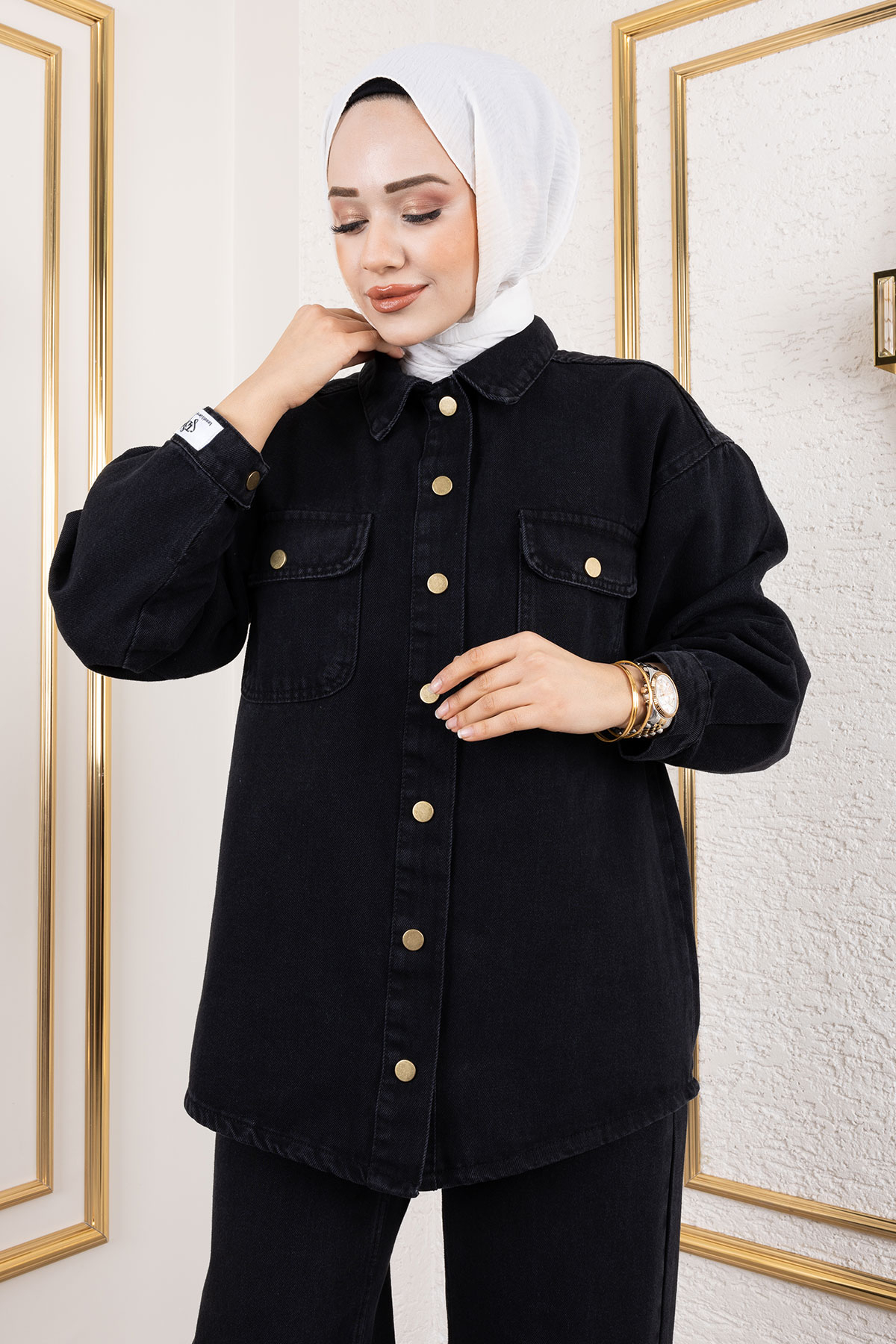 Tesettür Dünyası  More Denim Takım TSD250101 Siyah - Görsel 2