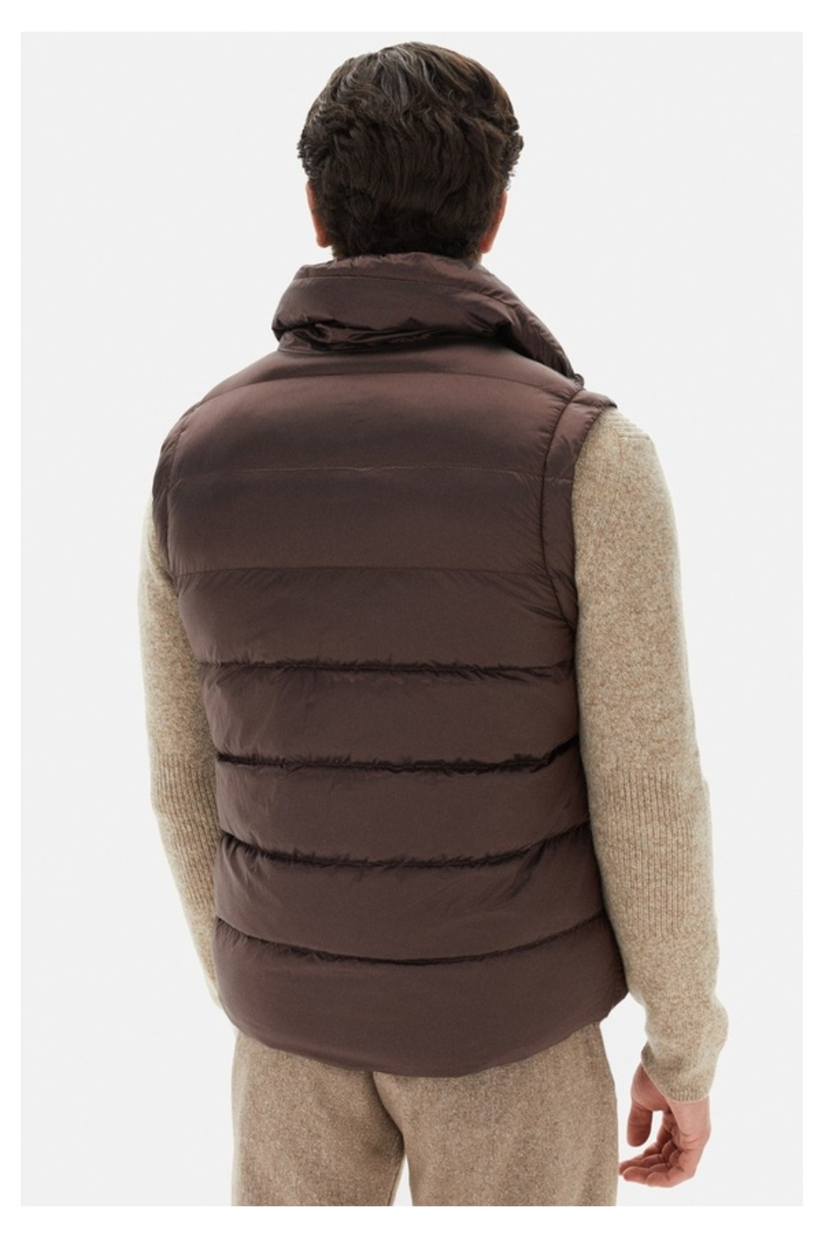 Twn Slim Fit Bordo Düz Yelek Mont görsel 3