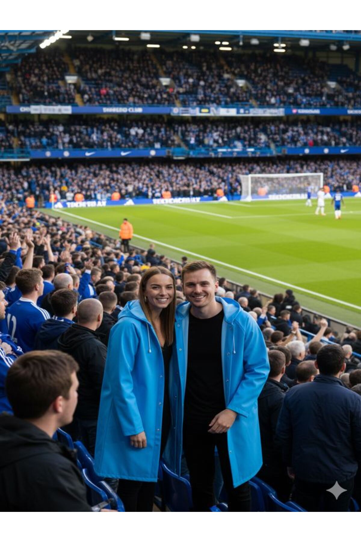 İMEXTECH  Unisex Açık Mavi Eva Kumaş Su Rüzgar Geçirmez Yağmurluk Taraftar Yağmurluğu - Görsel 3