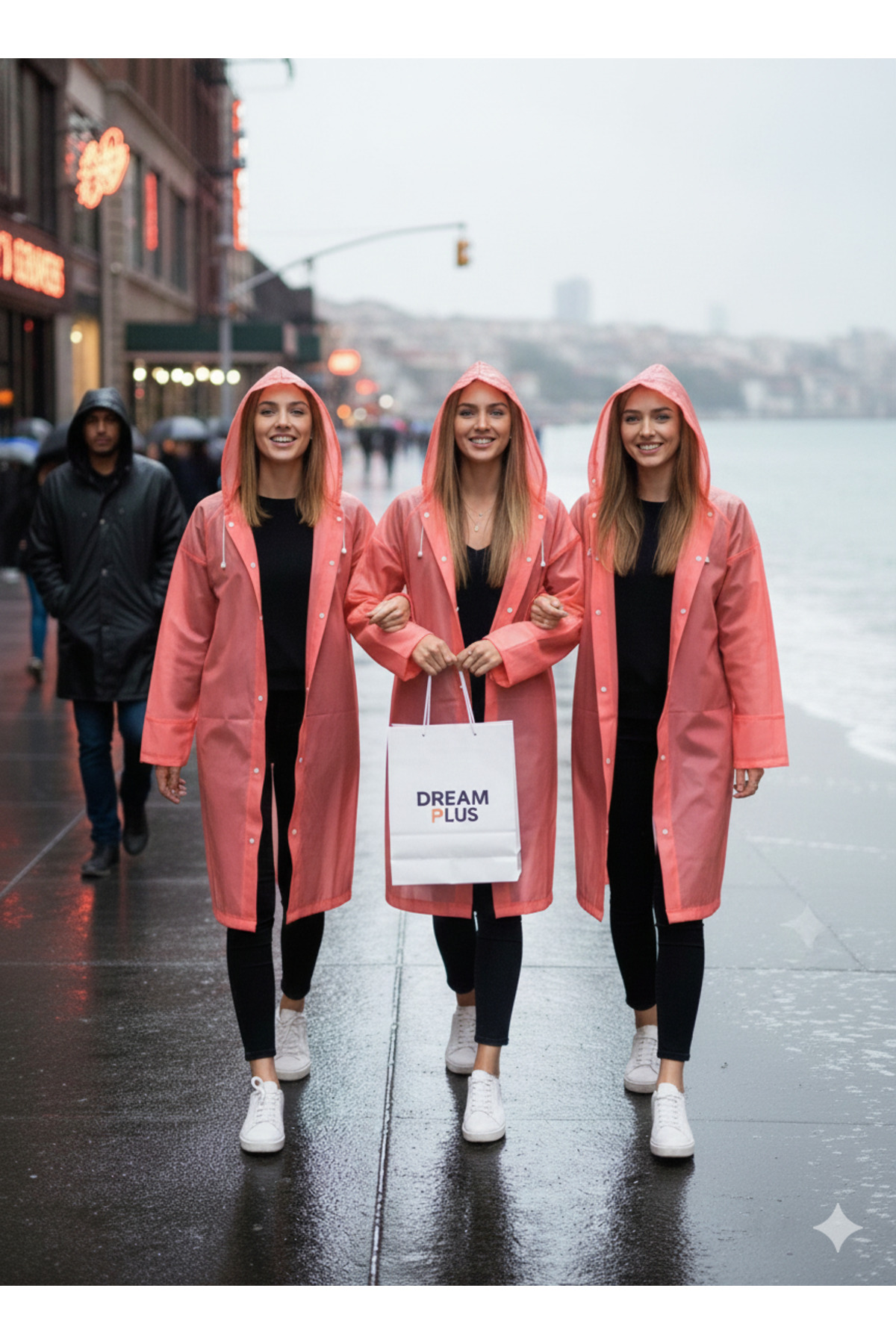 İMEXTECH  Unisex Narçiçeği Eva Kumaş Su Rüzgar Geçirmez Yağmurluk - Görsel 4