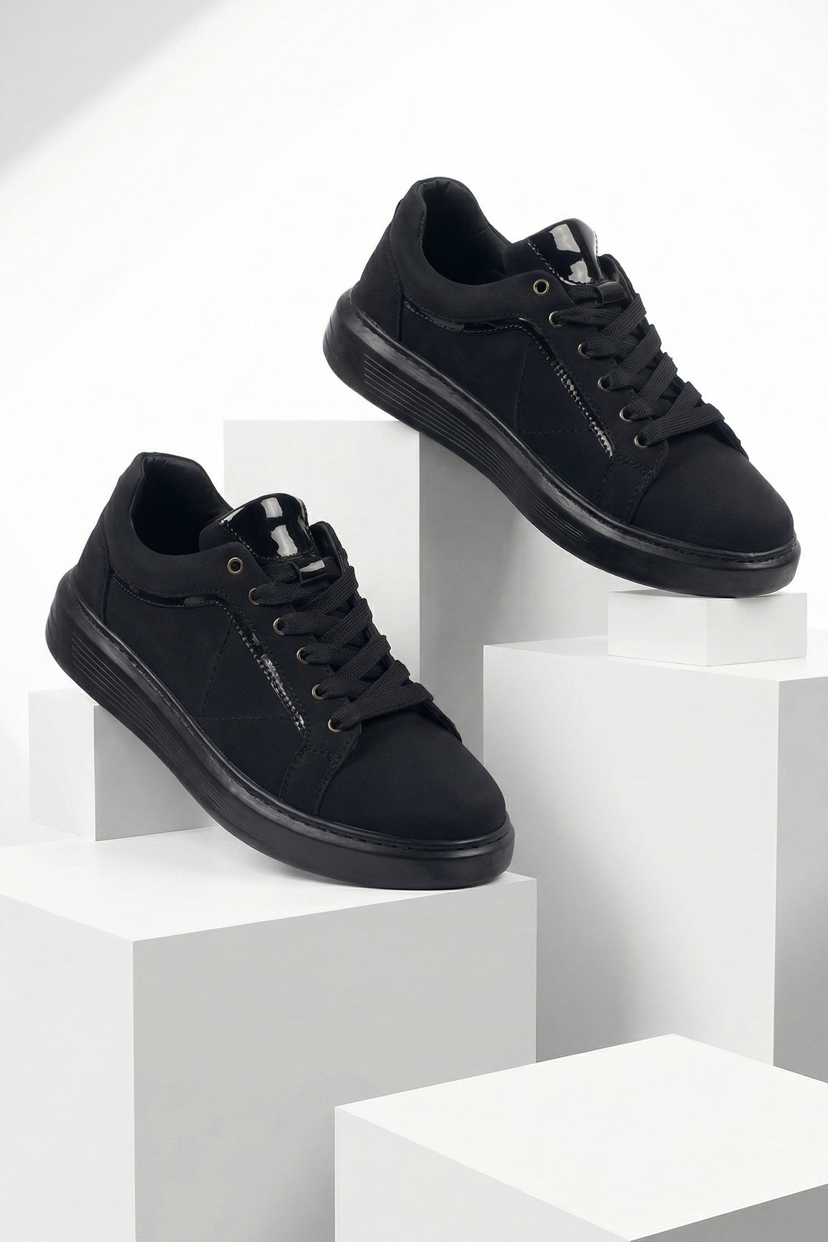 sauron  Erkek Spor Sneaker Ayakkabı Soft Siyah Ortopedik Tabanlı Rahat Ve Hafif M801 - Görsel 4