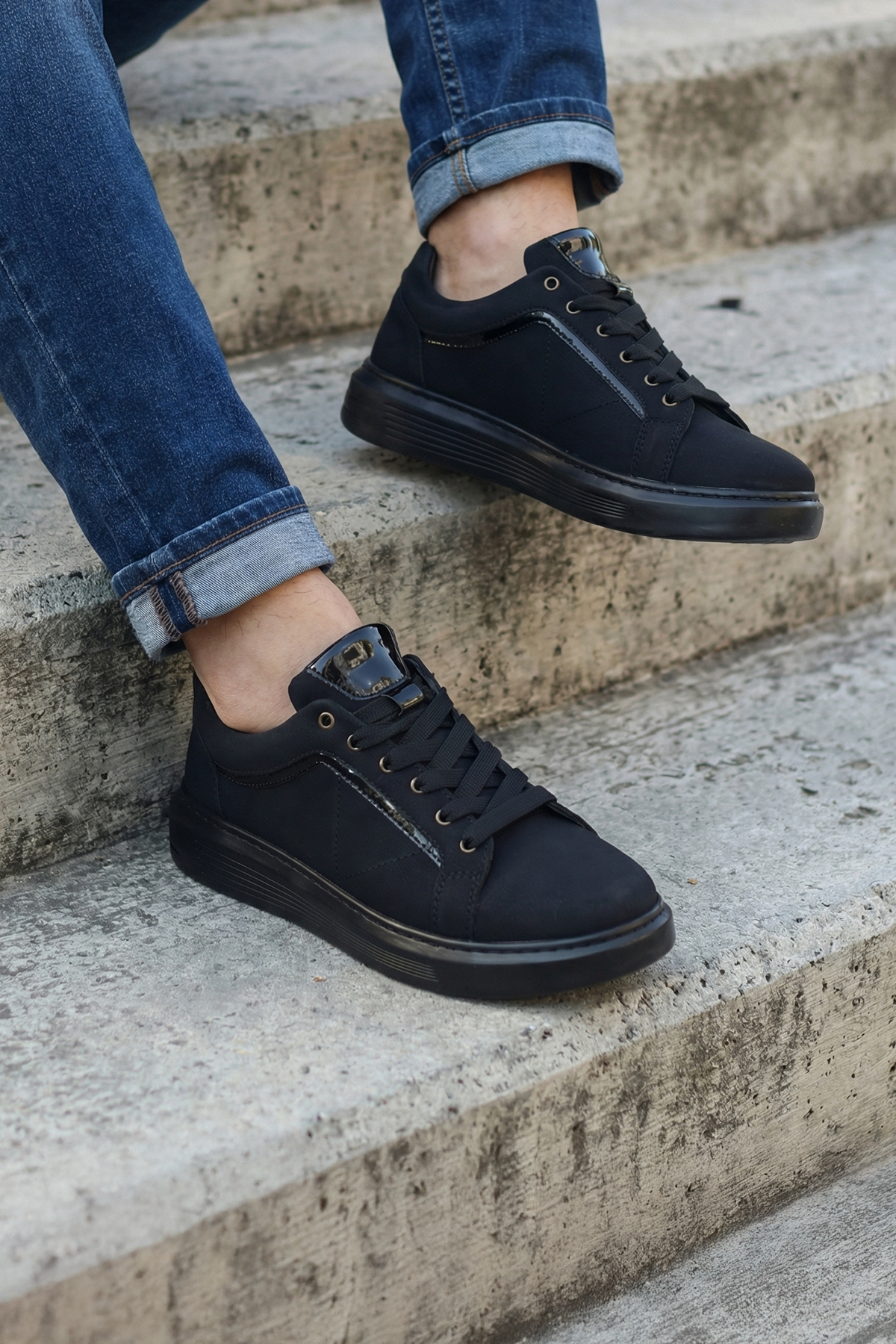 sauron  Erkek Spor Sneaker Ayakkabı Soft Siyah Ortopedik Tabanlı Rahat Ve Hafif M801 - Görsel 8