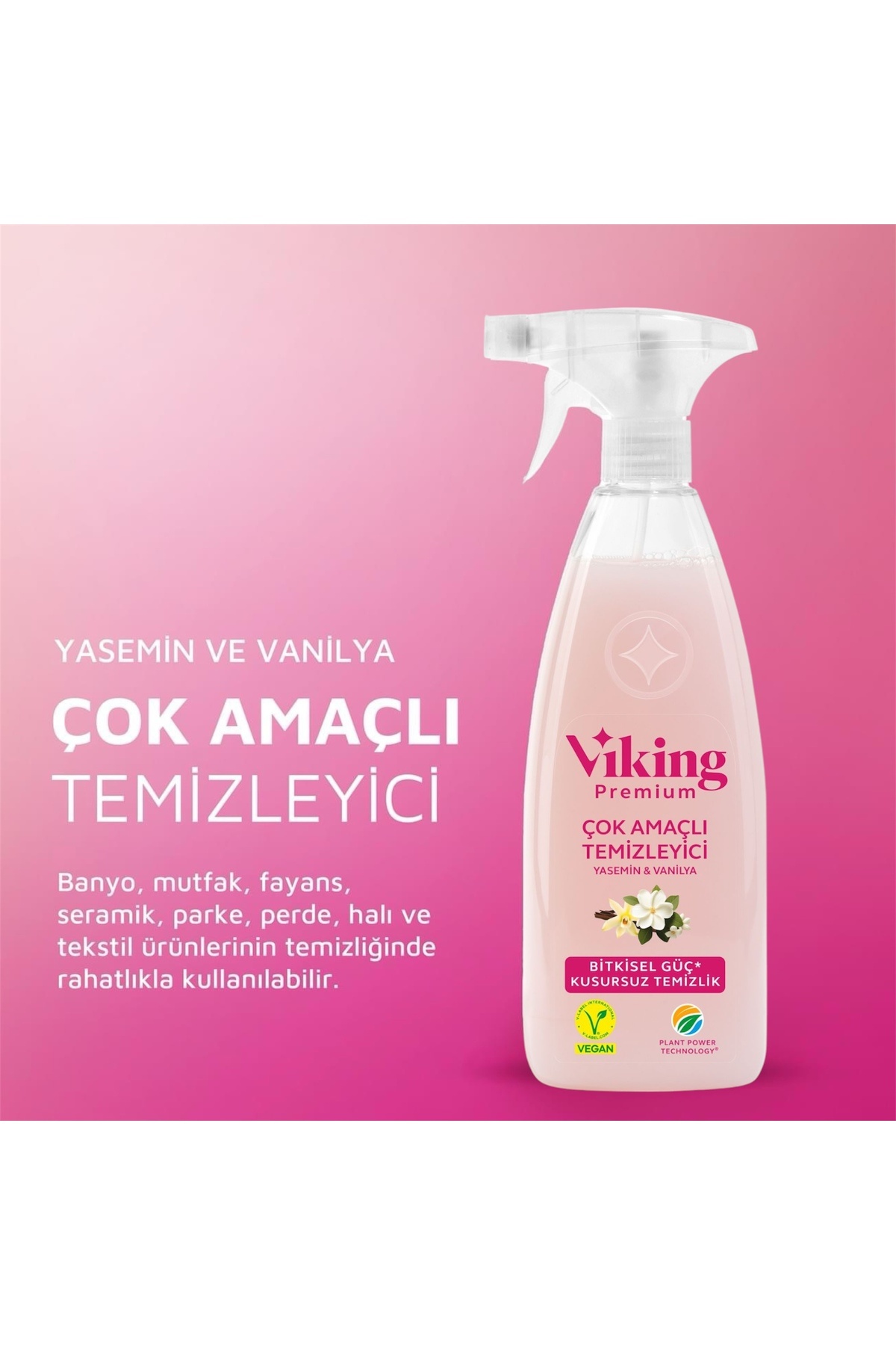 Viking Premium Çok Amaçlı Temizleyici Sprey Yasemin & Vanilya 750