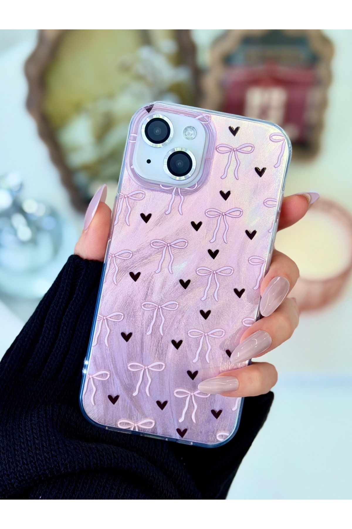 Go Aksesuar Iphone 15 - 14 - 13 Uyumlu Shine Fiyonk Renk Geçişli Parlak Tasarımlı Silikon Kılıf