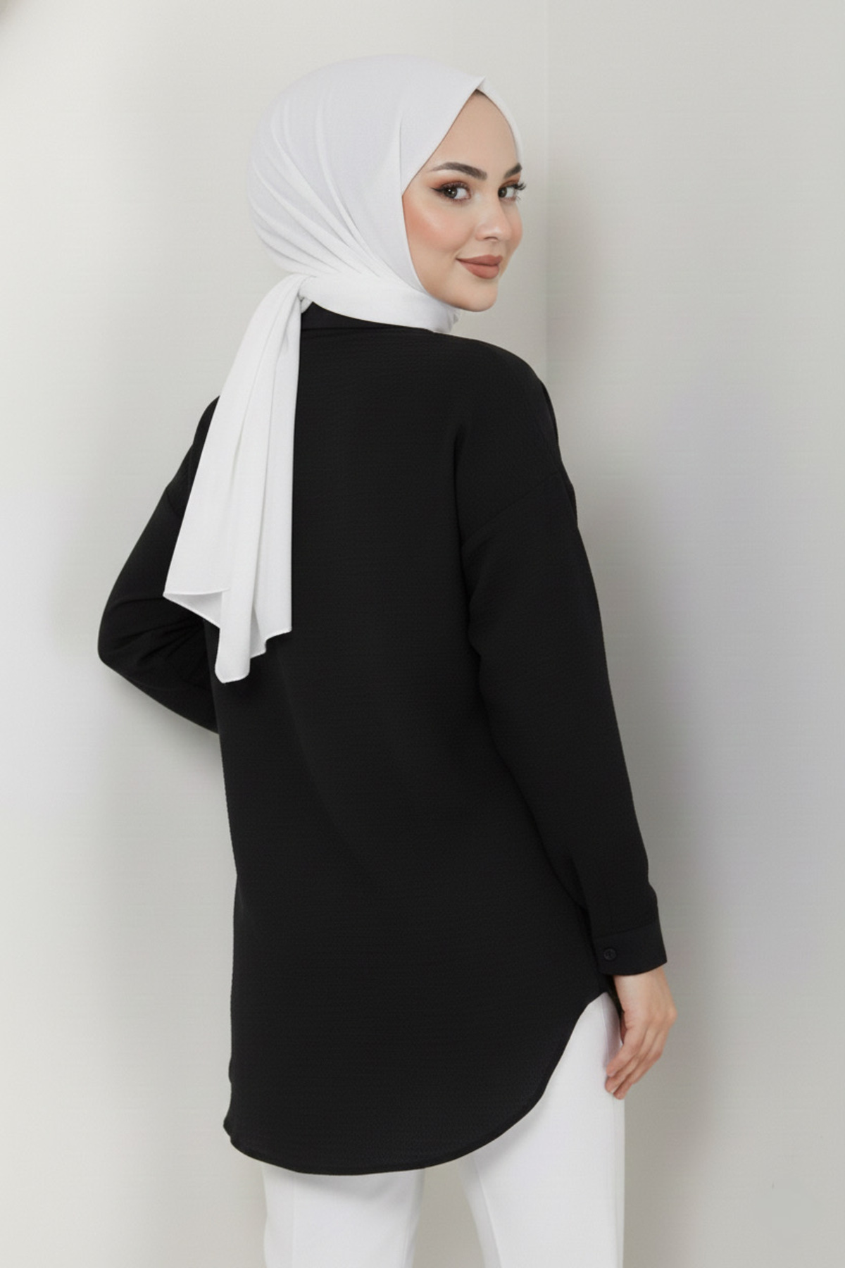 lavrisa  Pera Keten Gömlek - LVRS4458 - Görsel 2