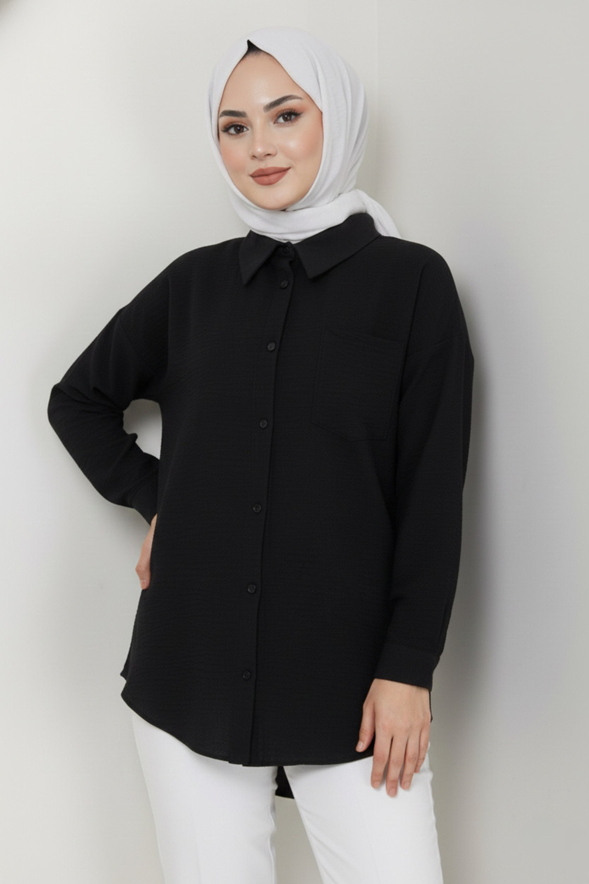 lavrisa  Pera Keten Gömlek - LVRS4458 - Görsel 5