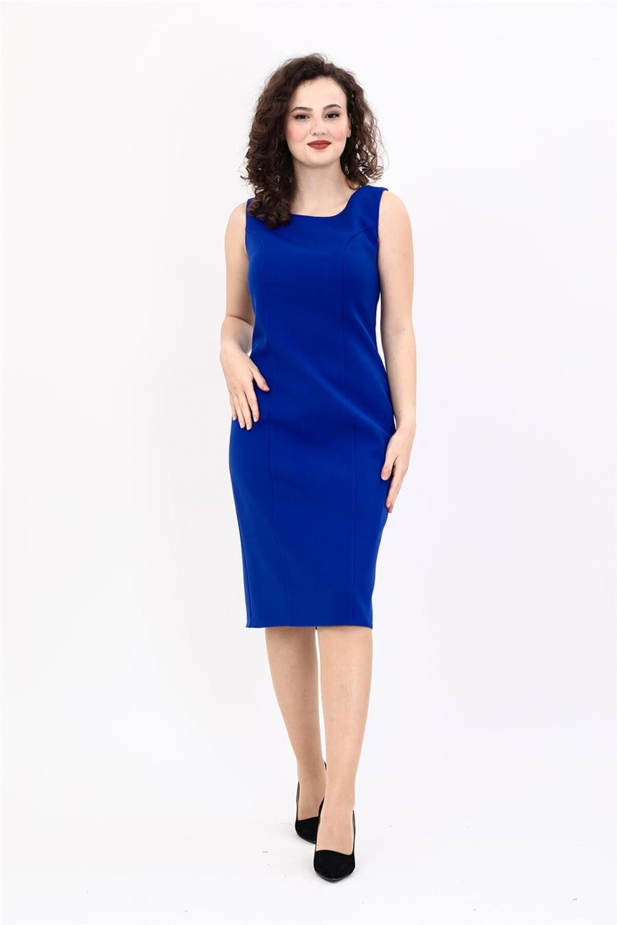 Cocktail Sleeveless Dress -Saxe
