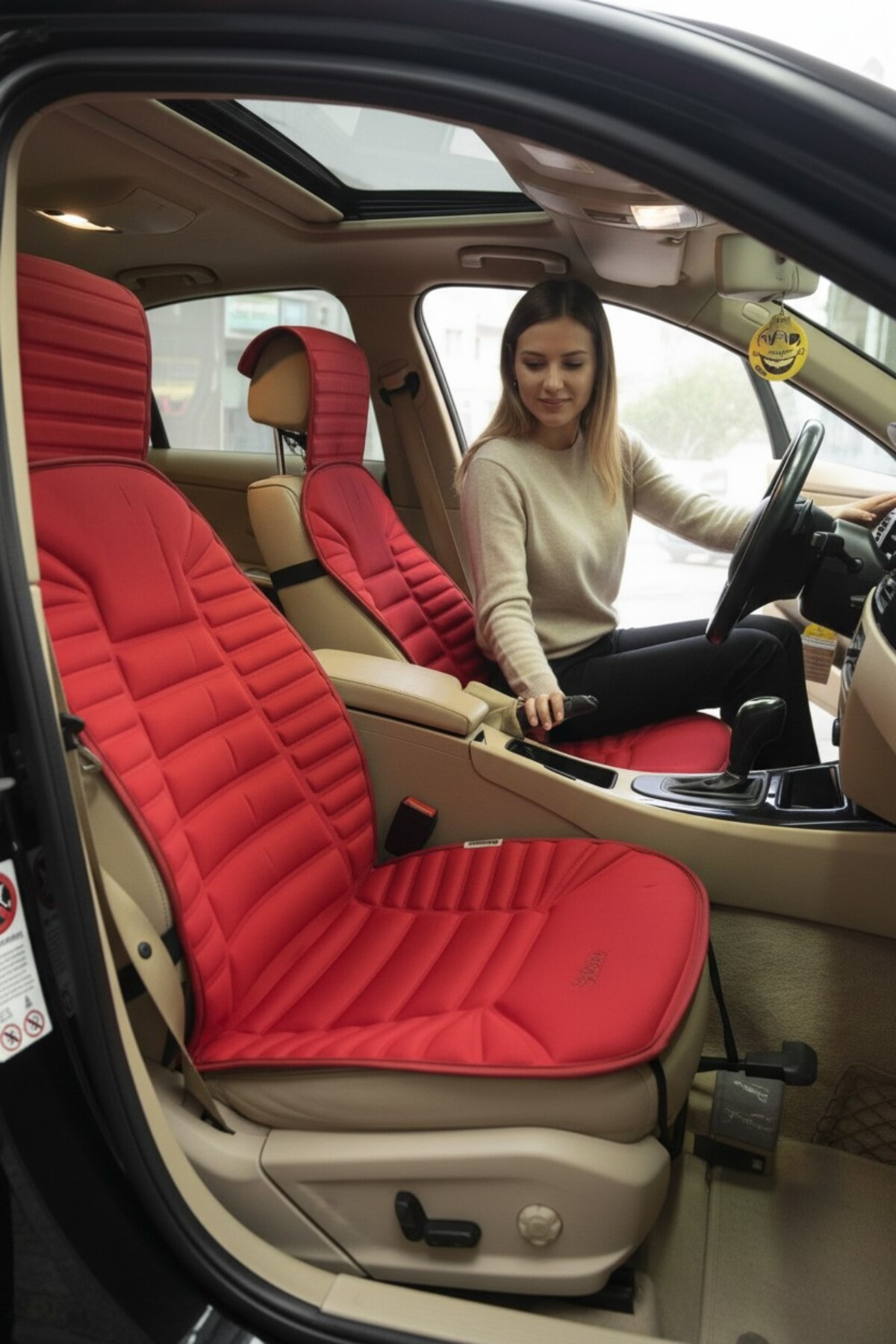 Cartex Renault Clio 4 Kırmızı Koltuk Kılıf Koruyucu Minderi Ön 2li Minder Ortopedik Lüks fotoğrafı 2 (önizleme)