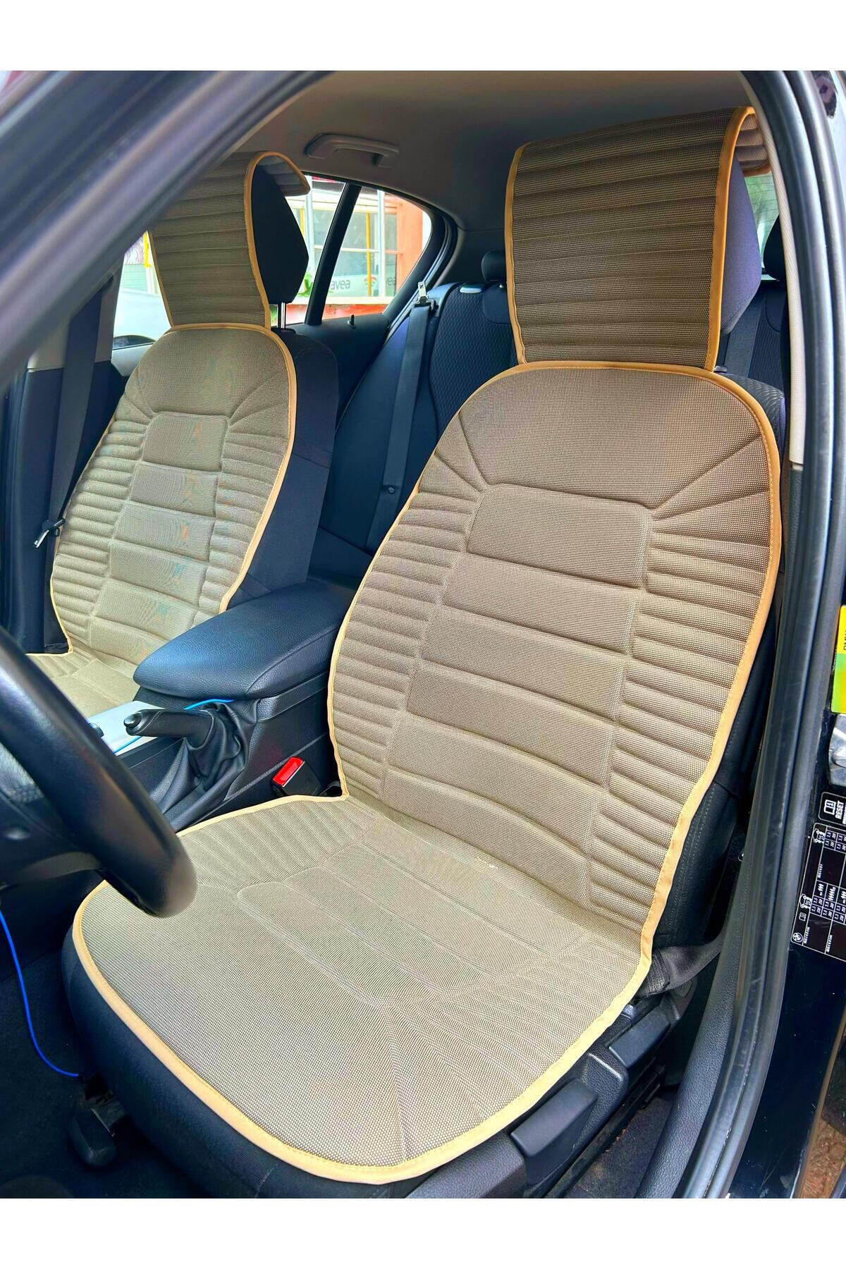 Cartex Oto Koltuk Minderi Ortopedik Lüks Süngerli Ön 2 Koltuk Bej Araç Koltuk Koruyucu Kılıf fotoğrafı 3 (önizleme)
