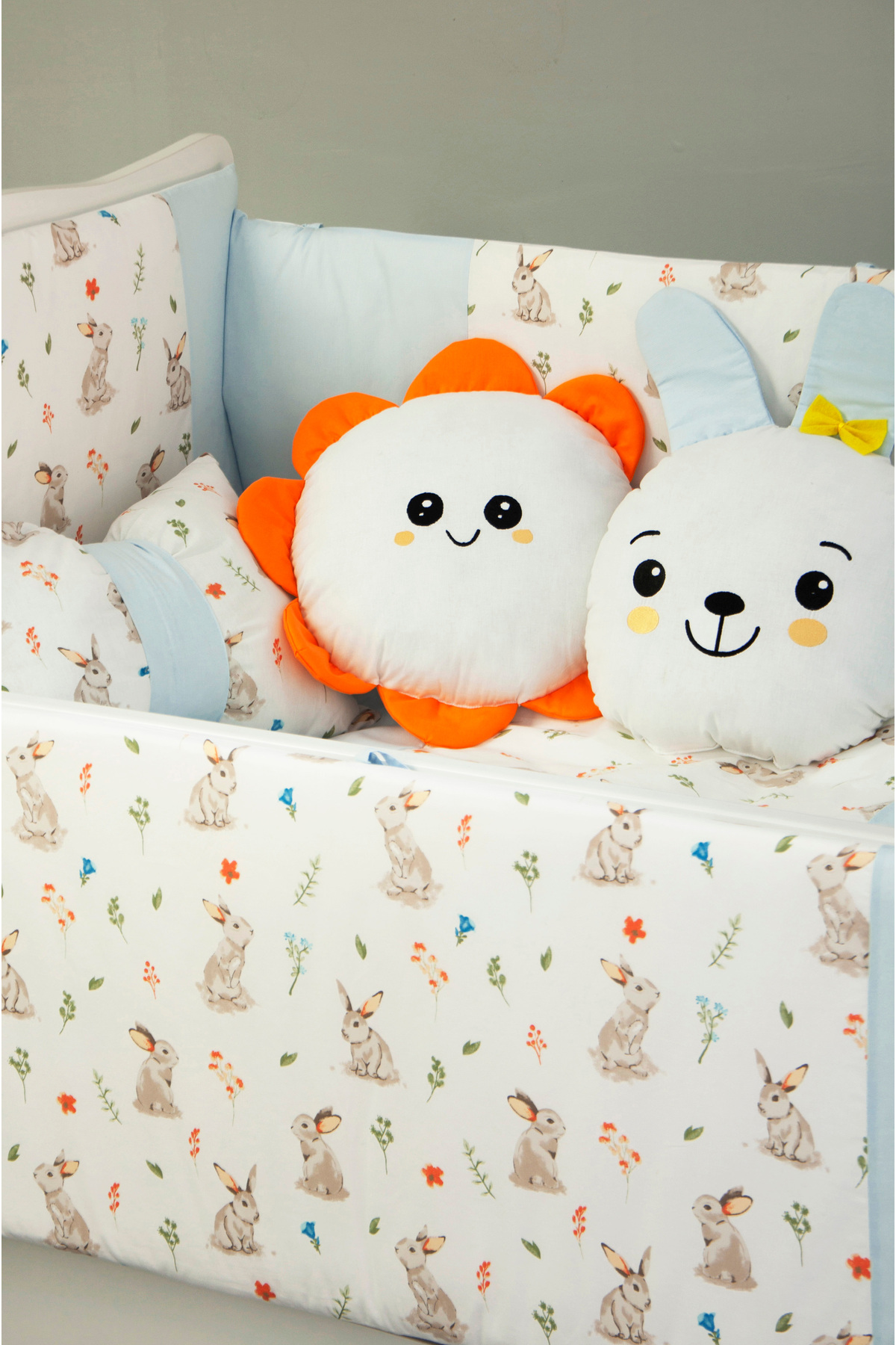 Genel Markalar Park Yatak Bebek Uyku Seti Nevresim Takımı 70x110 Bunny Mavi fotoğrafı 6 (önizleme)