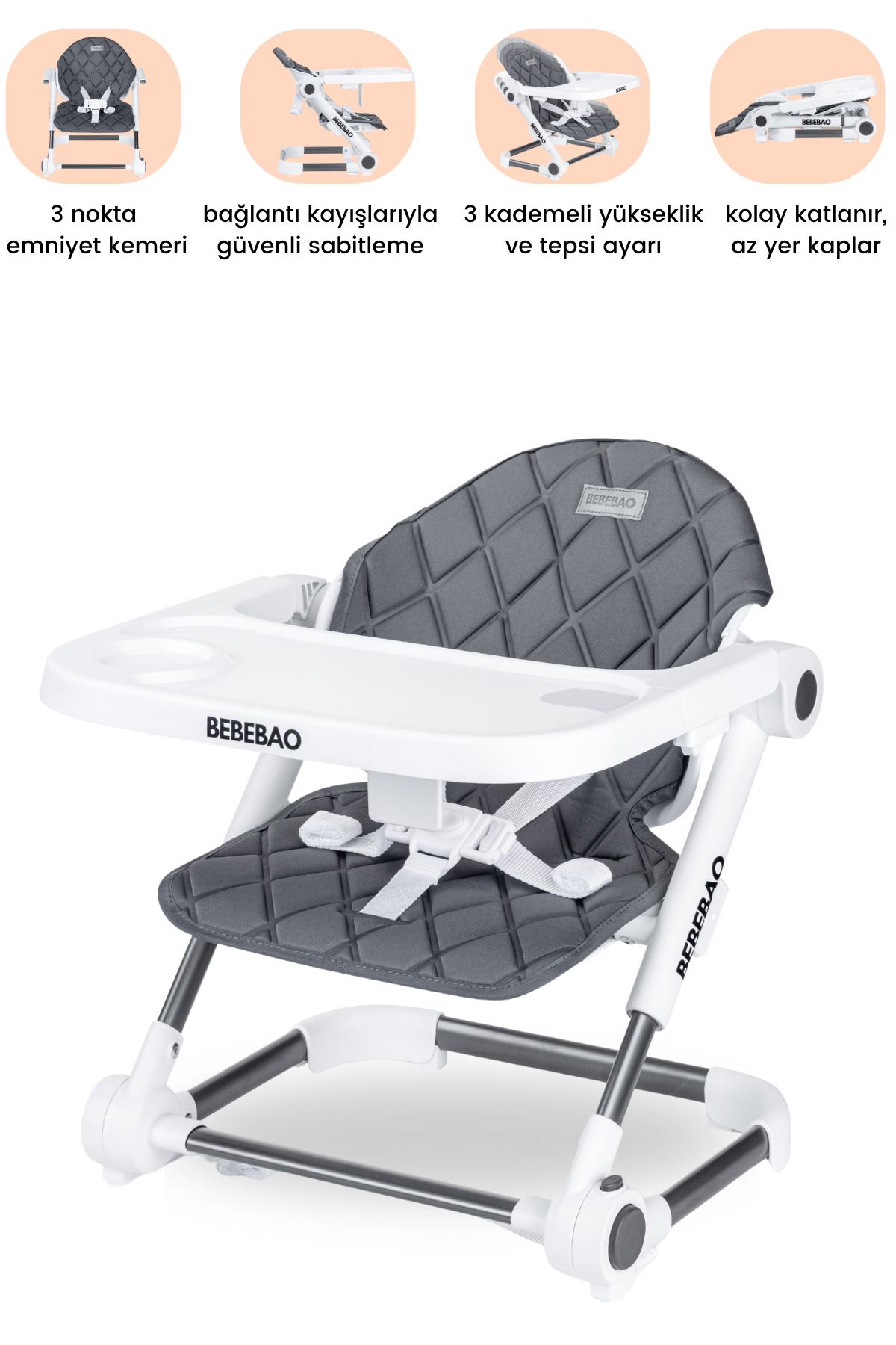 Bebebao Smart Portatif Mama Sandalyesi fotoğrafı 2 (önizleme)