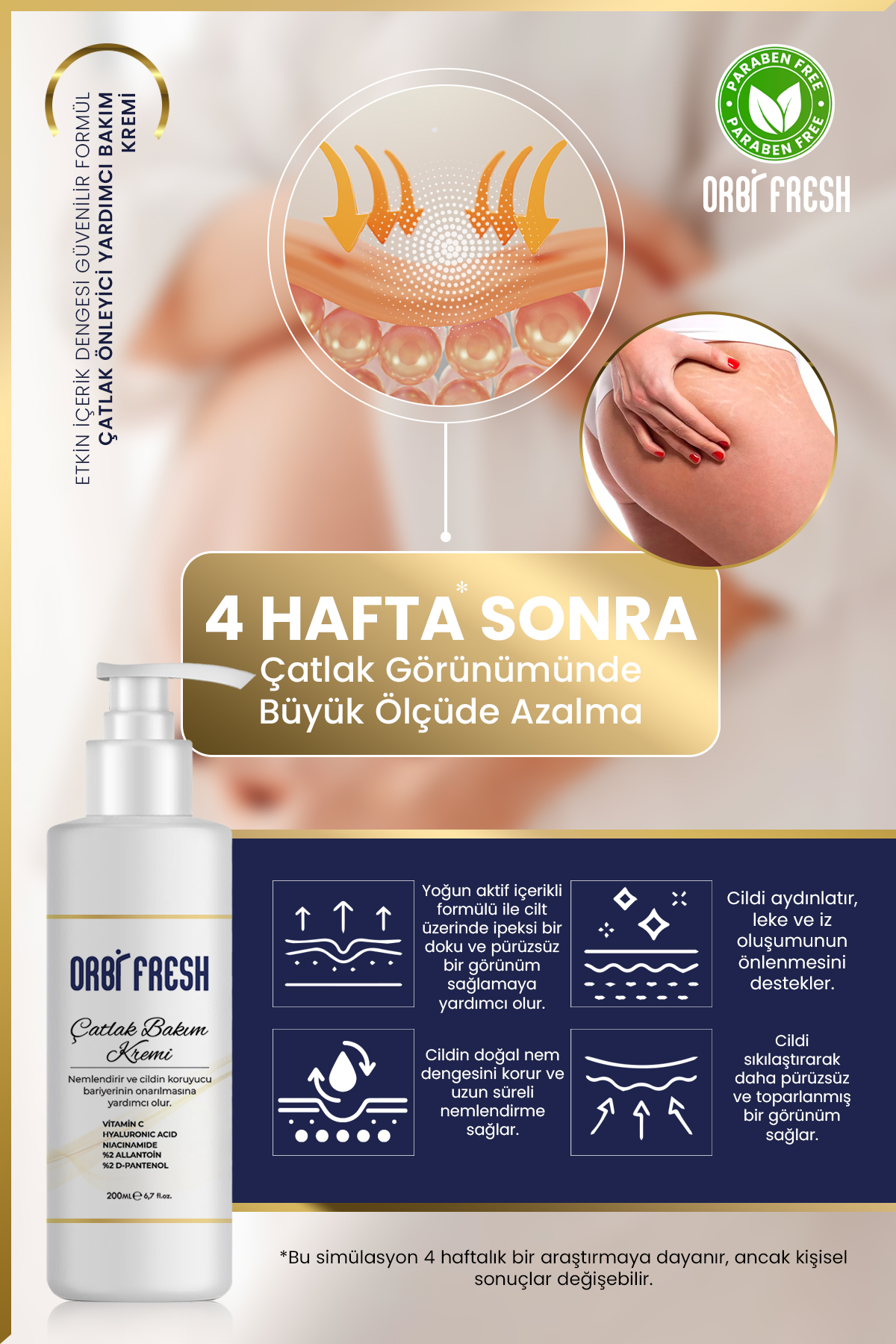 Çatlak ve Leke Önleyici Hamilelik Öncesi ve Sonrası Onarıcı Bakım Kremi 200 ml — orbfresh-catlak-bakim — تصویر 3 از 4