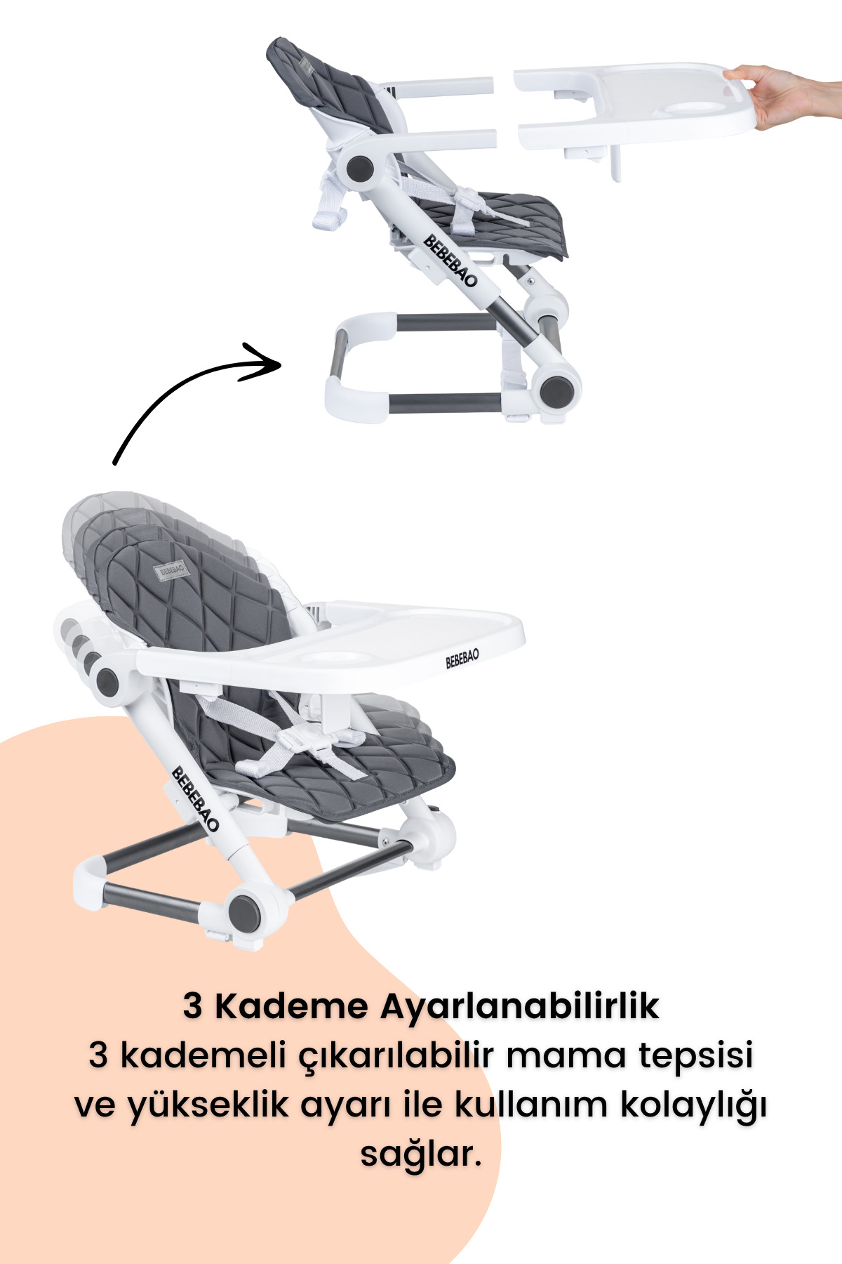 Bebebao Smart Portatif Mama Sandalyesi fotoğrafı 6 (önizleme)