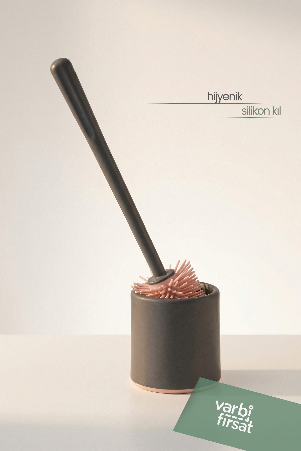 Varbifırsat Silikon Uçlu Tuvalet Fırçası Seti - Tuvalet WC ve Klozet Temizleme Fırçası