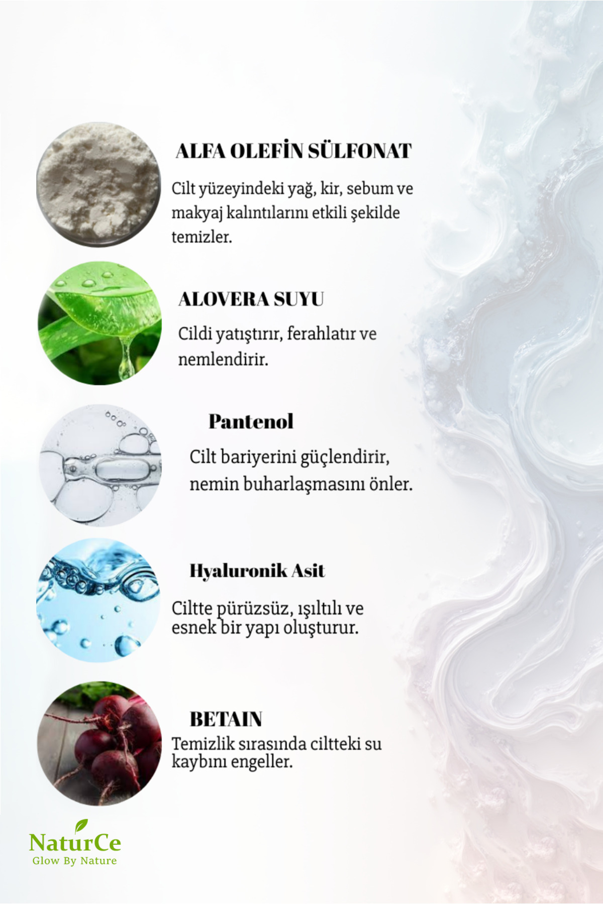 Aloe Vera & Hyaluronik Asit Yüz Yıkama Jeli - Arındırıcı, Temizleyici, Nem Dengeleyici Etki — kozmetik2 — تصویر 5 از 8