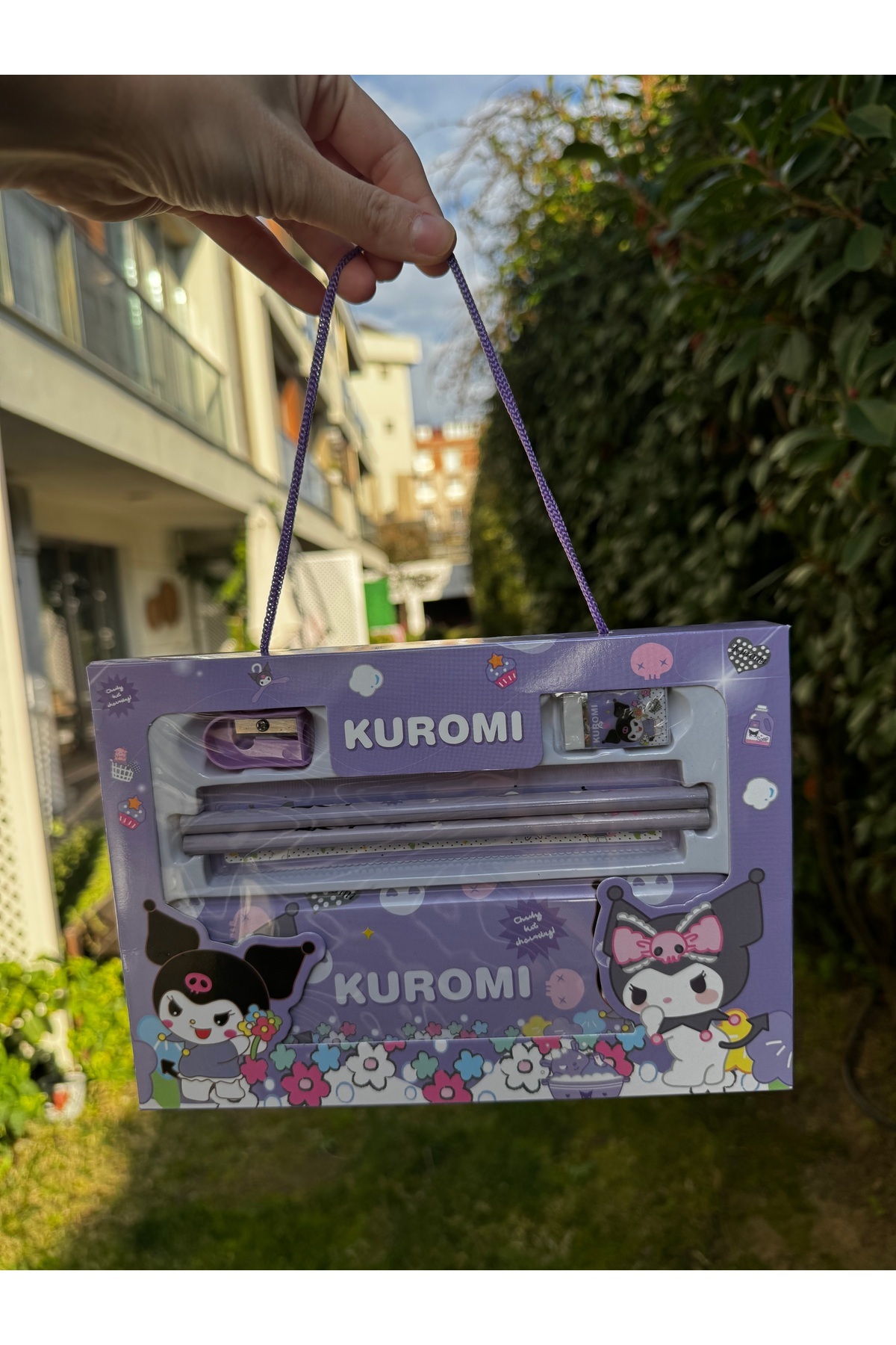 winingo 2Y Shop Sanrio Kuromi Kalem Kutulu Kırtasiye Seti 8 parça