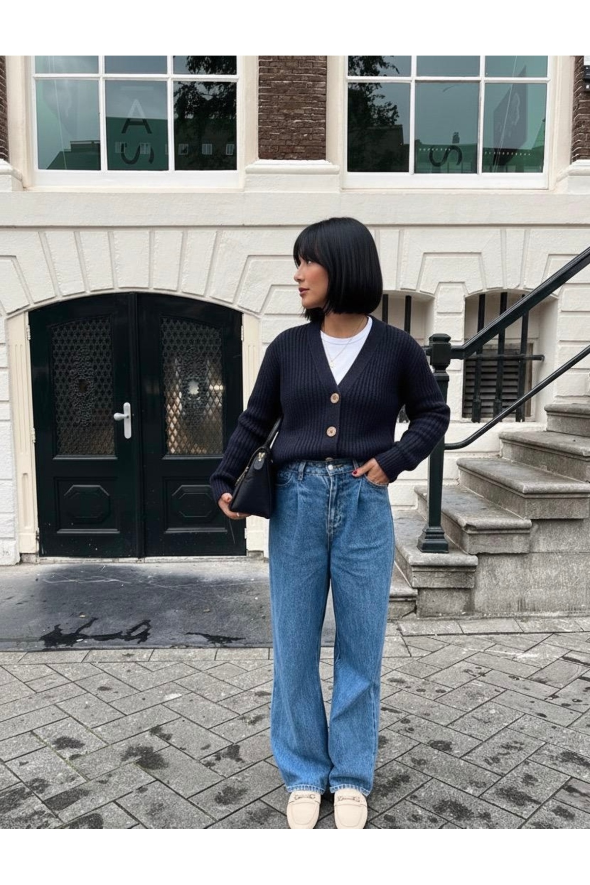 YUGA KNİTTİNG  KADIN BASIC SELANİK ÖRGÜ DÜĞME DETAYLI HIRKA - Görsel 5