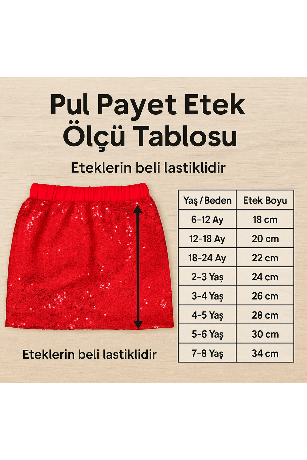 TREND NATURAL Kız Çocuk Bebek Kırmızı Ponponlu Kazak &Pullu Etek &Toka&Çorap Takım 6Ay-8Yaş fotoğrafı 7 (önizleme)