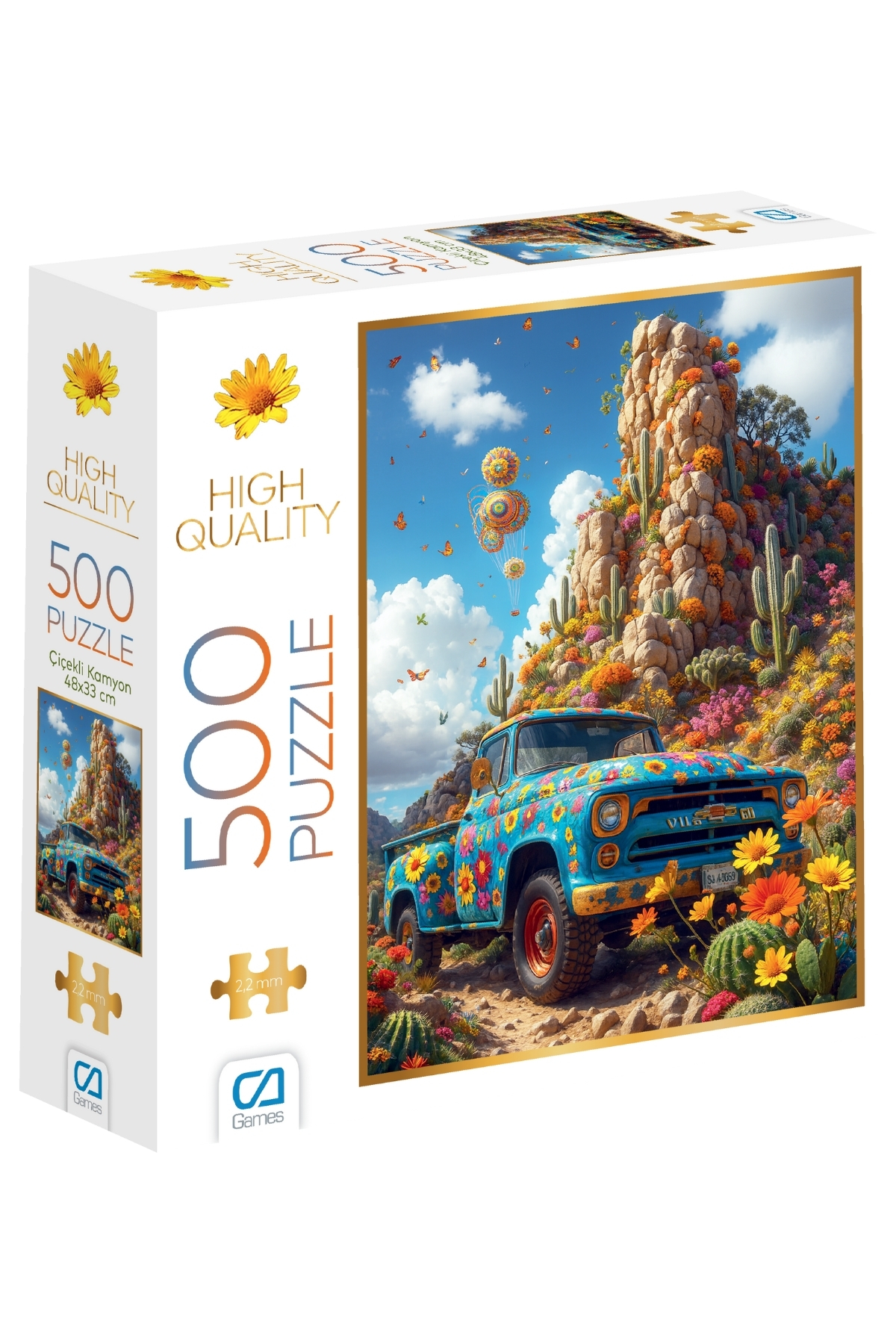 CA Games Çiçekli Kamyon 500 Parça 2,2mm Kalınlık 48x33cm