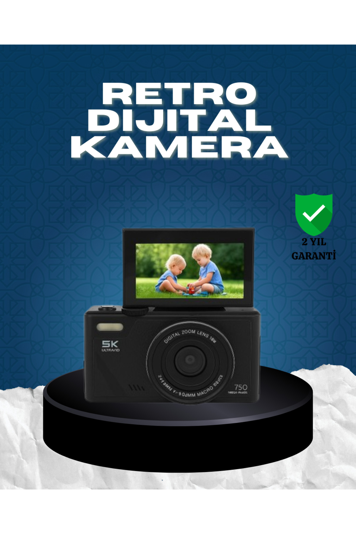 Genel Markalar Trendlia 5K UHD Dijital Kamera 75MP Sensör 18x Zoom Stabilizasyonlu