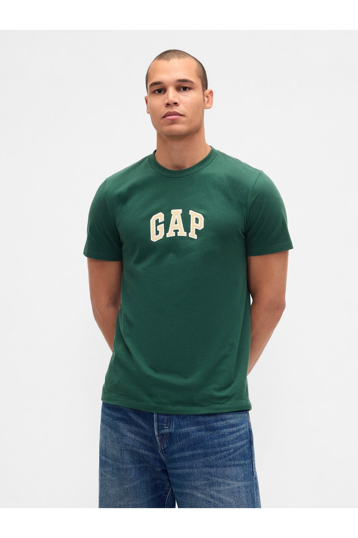 گپ تی‌شرت مردانه طرح لوگو سبز تیره