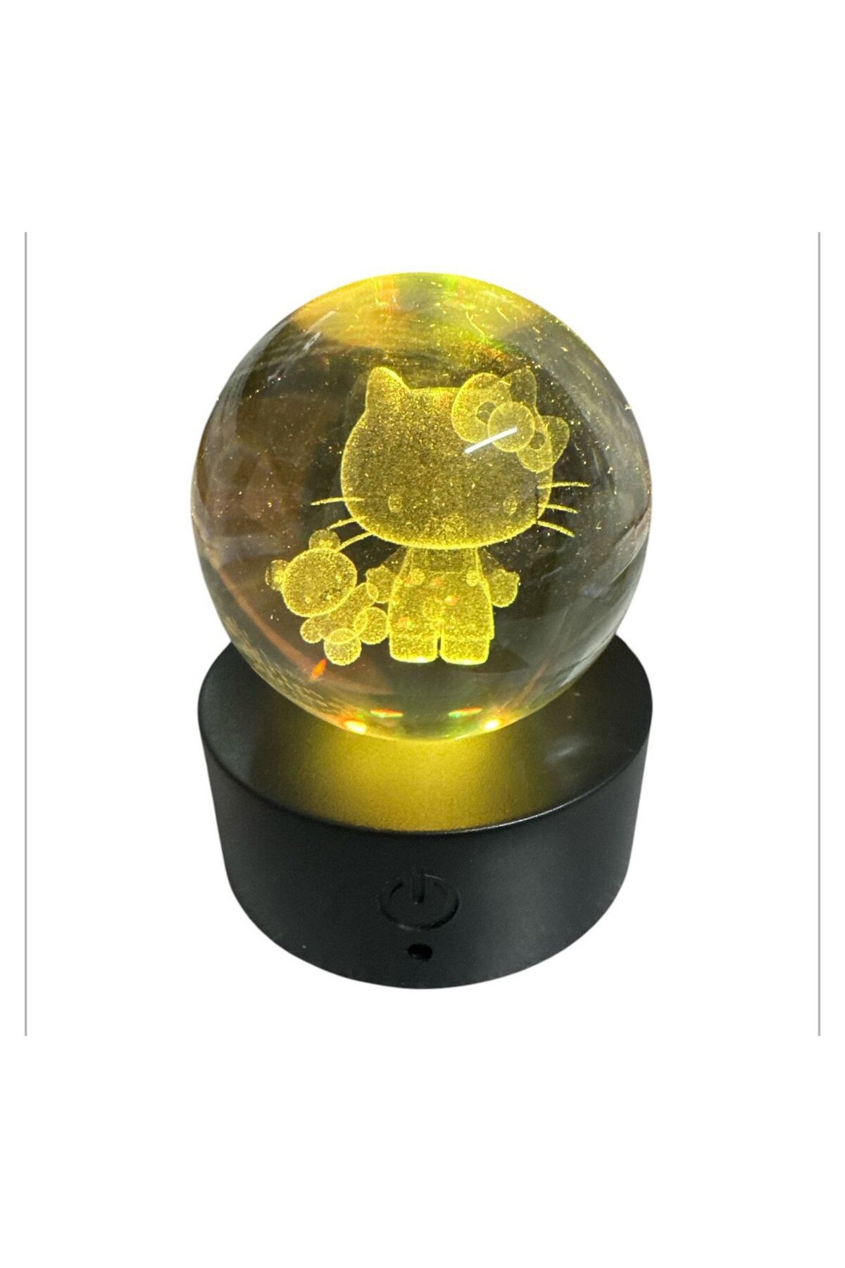 facnspt USB'li Renk Değiştiren LED Işıklı Cam Küre – Hello Kitty