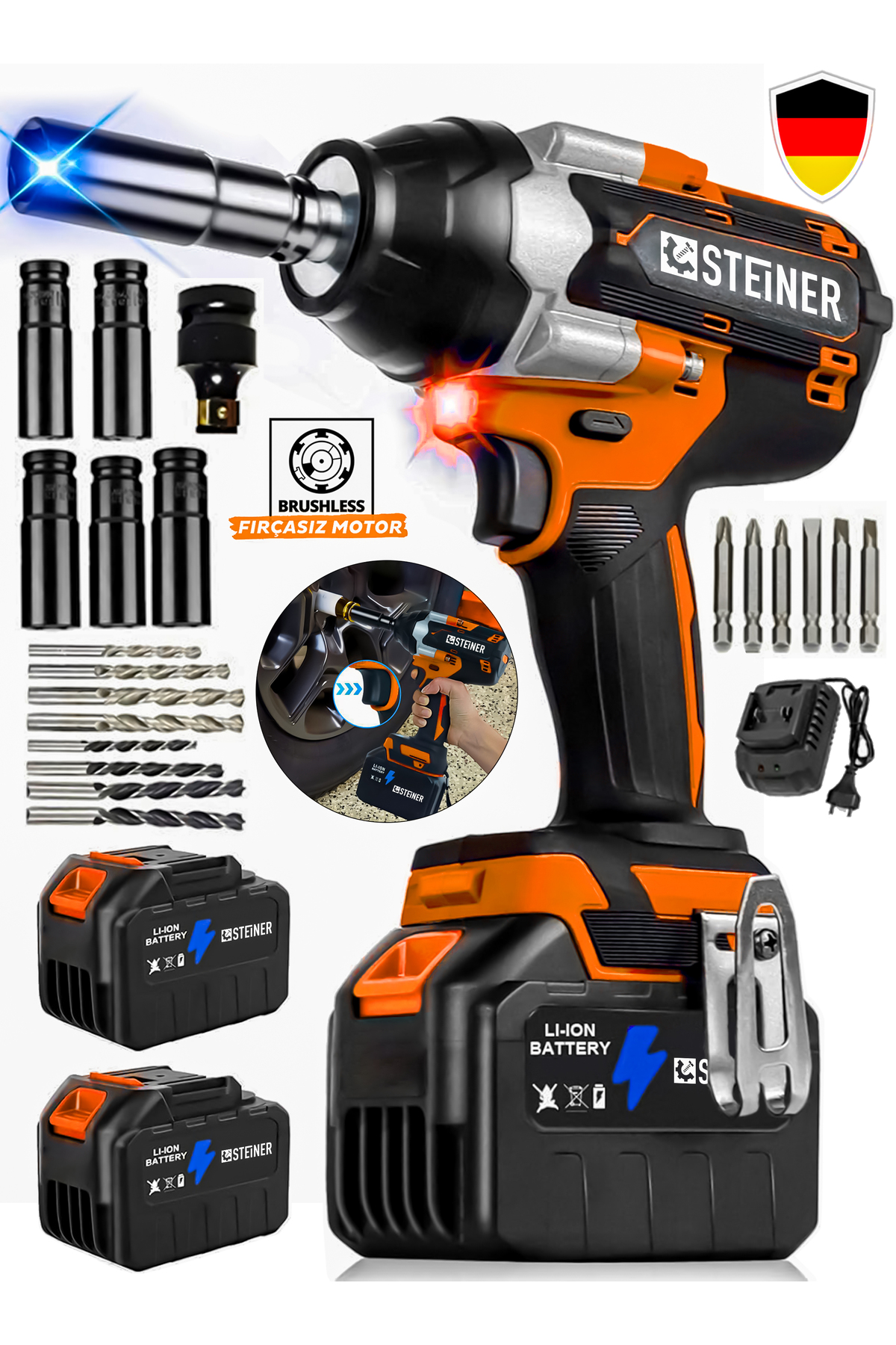STEİNER T 21 V Çelik Şanzuman 1600 Nm Akülü Somun Bijon Sökme
