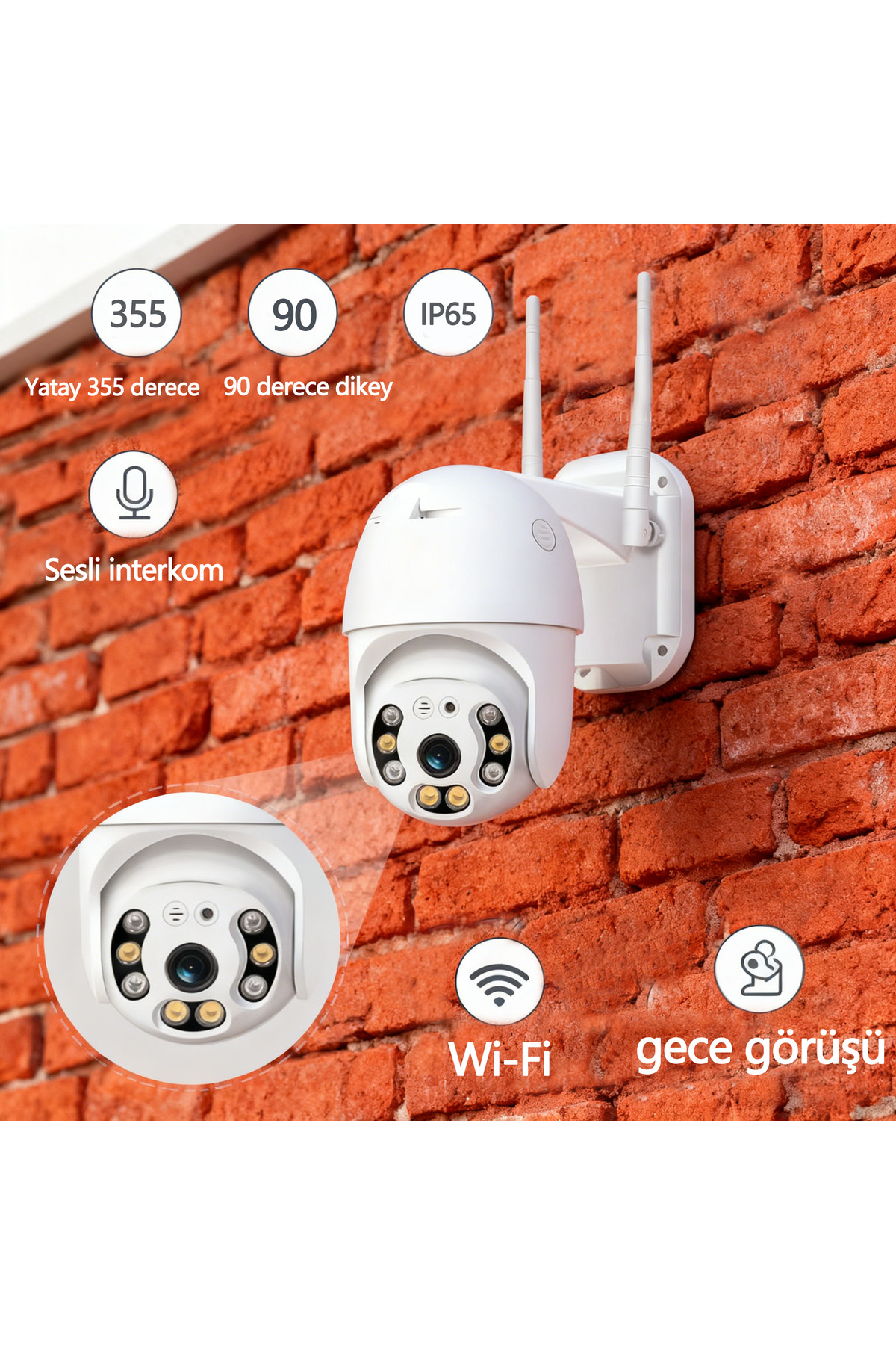 Dobest 360° PTZ Güvenlik Kamerası: Full HD, WiFi, Gece Görüş, İki Yönlü Ses - İç/Dış Mekan - Fiyatı, Yorumları