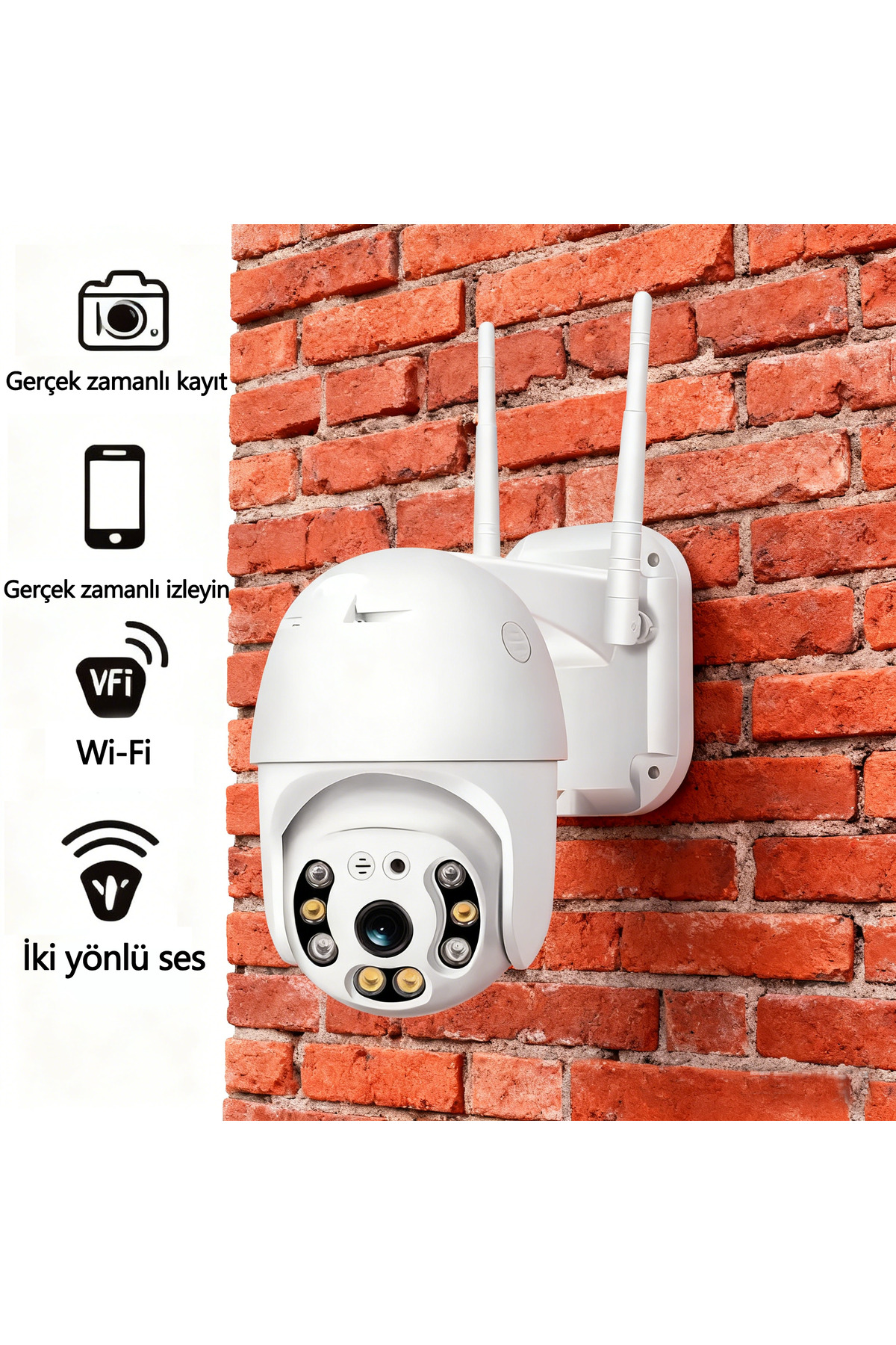 Dobest 360° PTZ WiFi Kamera - 1080P HD, Gece Görüş, İki Yönlü Ses • İç/Dış Kullanım • Uzaktan Kontrol - Fiyatı, Yorumları