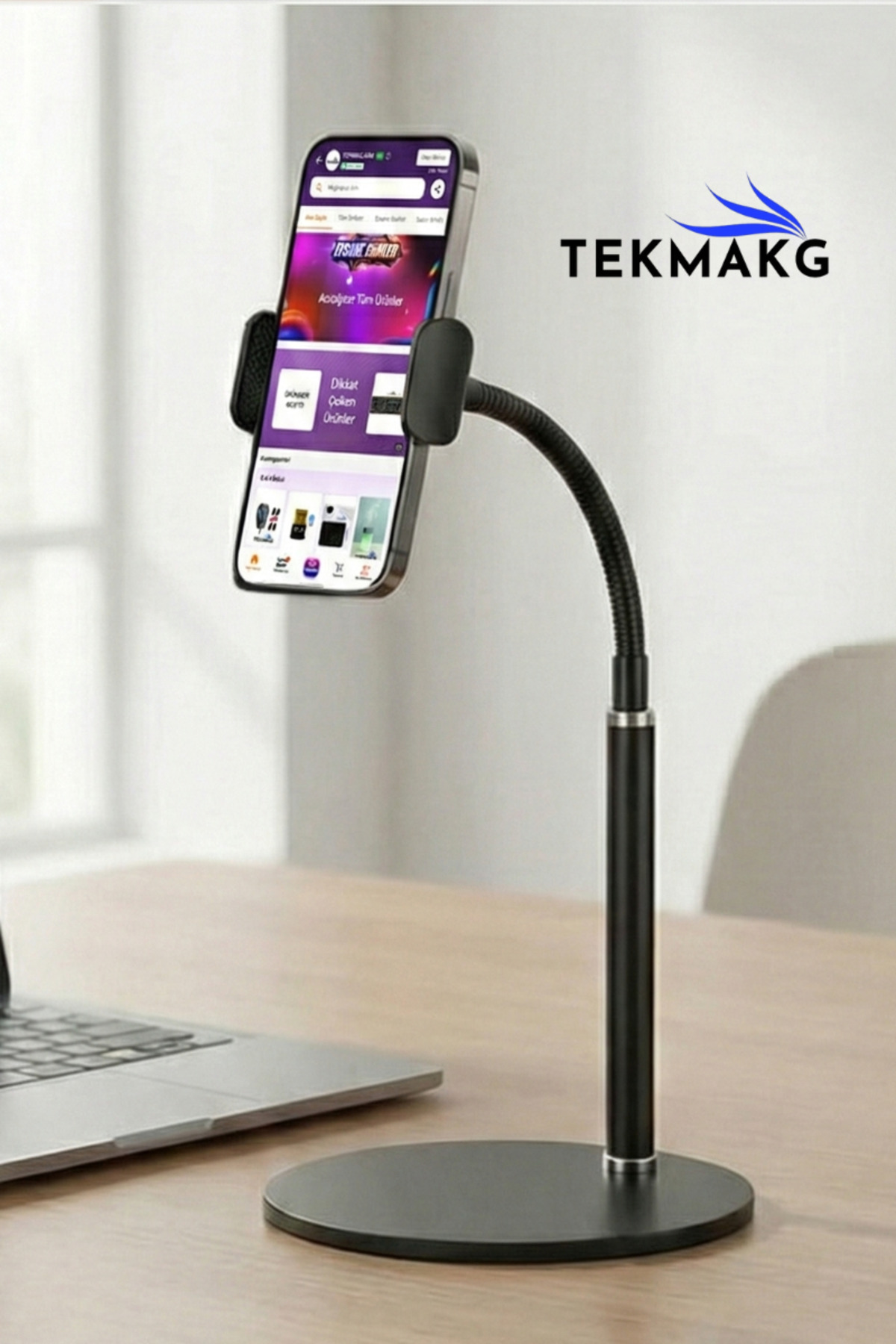 Masaüstü Telefon Tutucu Standı 360° Döner Başlıklı Esnek Akrobat Video Çekim Vlog