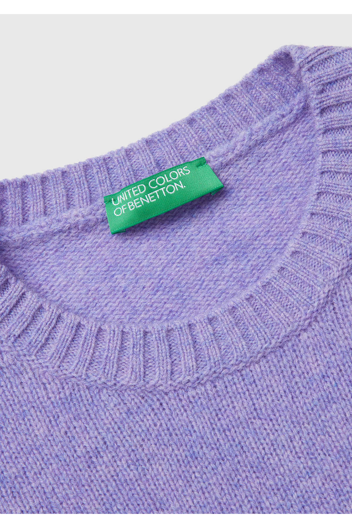 United Colors of Benetton  Kadın Koyu Lila Bisiklet Yaka Shetland Kazak - Görsel 7