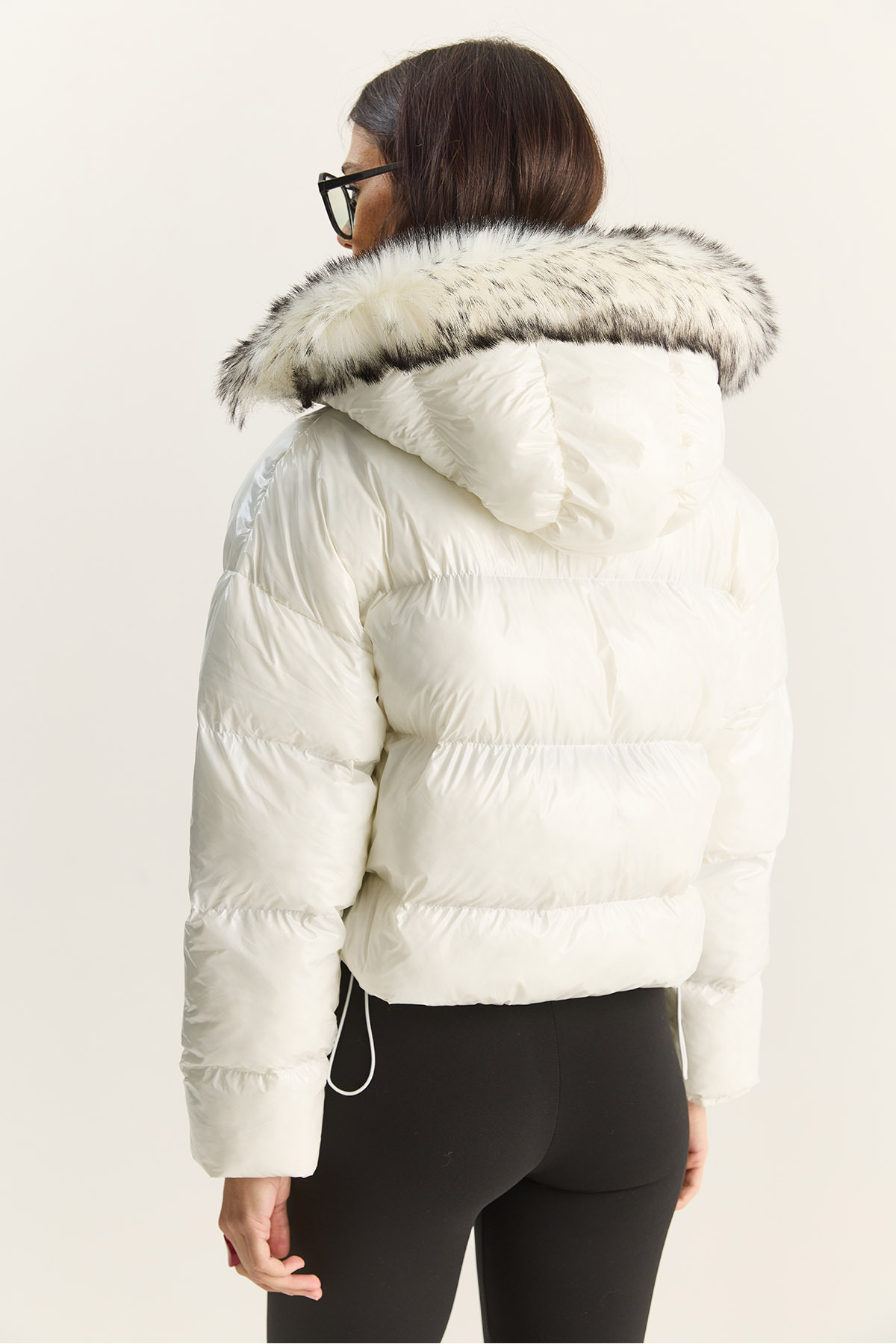 Bianco Lucci  Kadın Cep Detaylı Astarlı Kapüşonlu Kısa Puffer Mont 1088 60283867 - Görsel 8