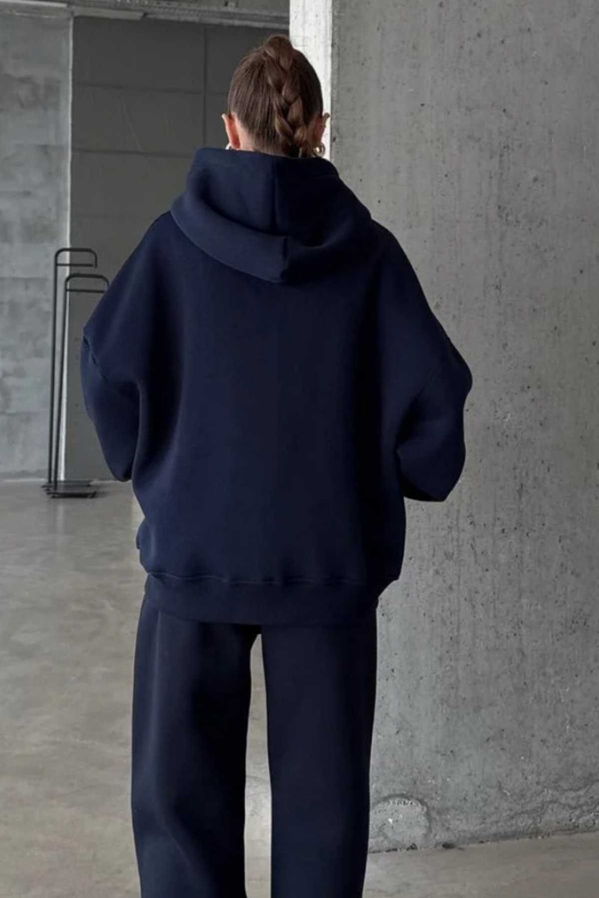 YAKAMEL  KADIN 3 İPLİK OVERSİZE FERMUARLI SWEATSHİRT HIRKA - Görsel 3