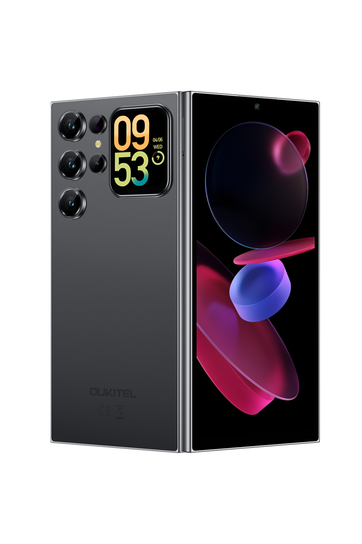 oukitel C62 Black Smartphone, Dual Display 6.88