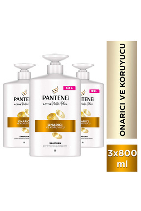 Pantene Pro-V Onarıcı & Koruyucu Şampuan 800ml Pompalı Şişe x 3 Adet