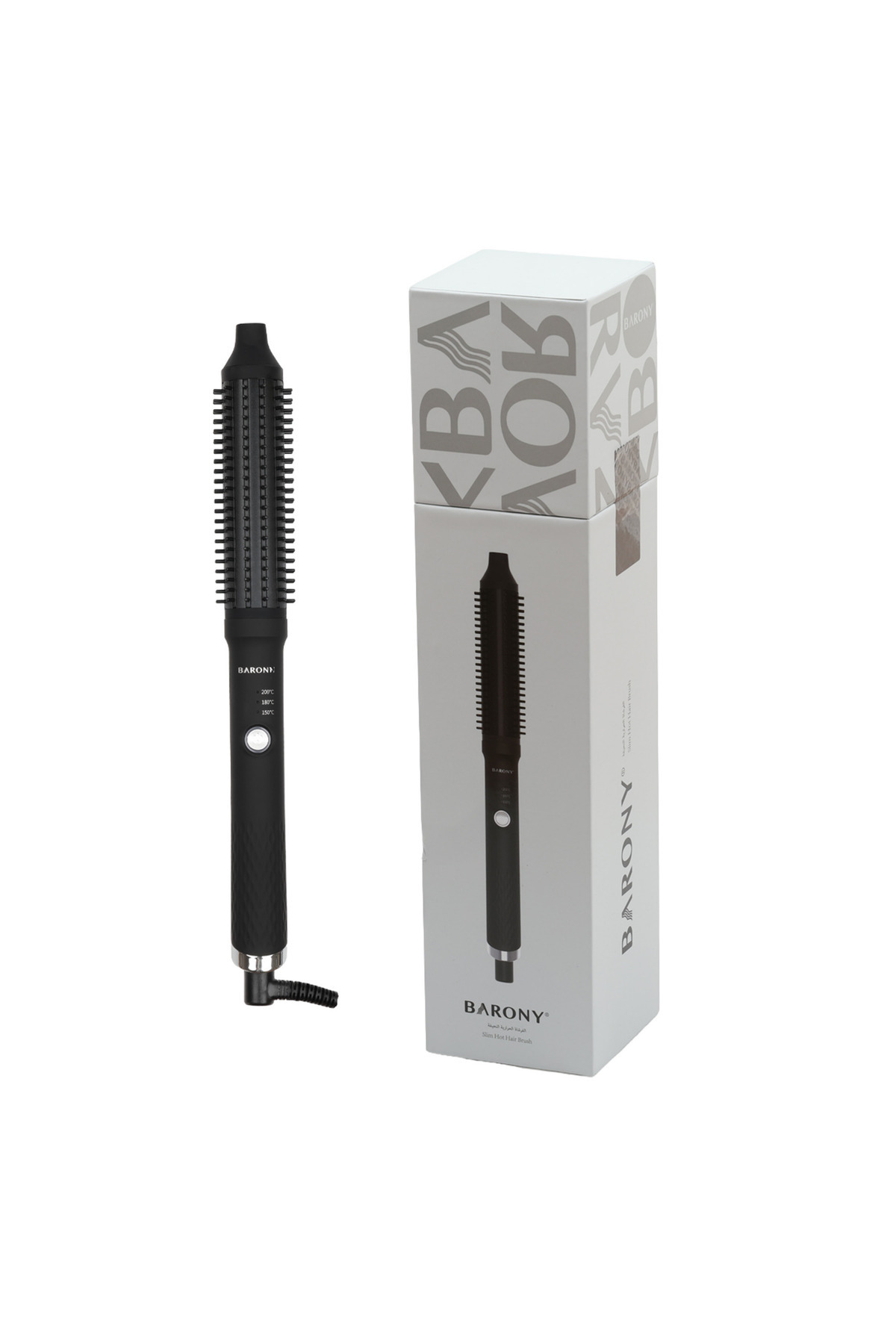 الفرشاة الحرارية النحيفة من باروني أسود