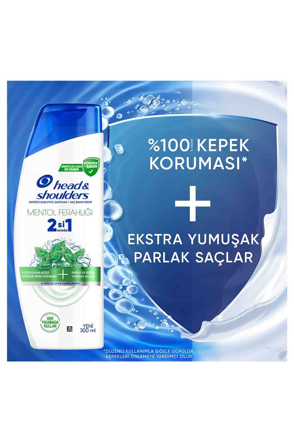Mentol Ferahlığı 2'si 1 Arada Kepek Karşıtı Şampuan 300 ml x 4 Adet — 8681003000512 — تصویر 2 از 7