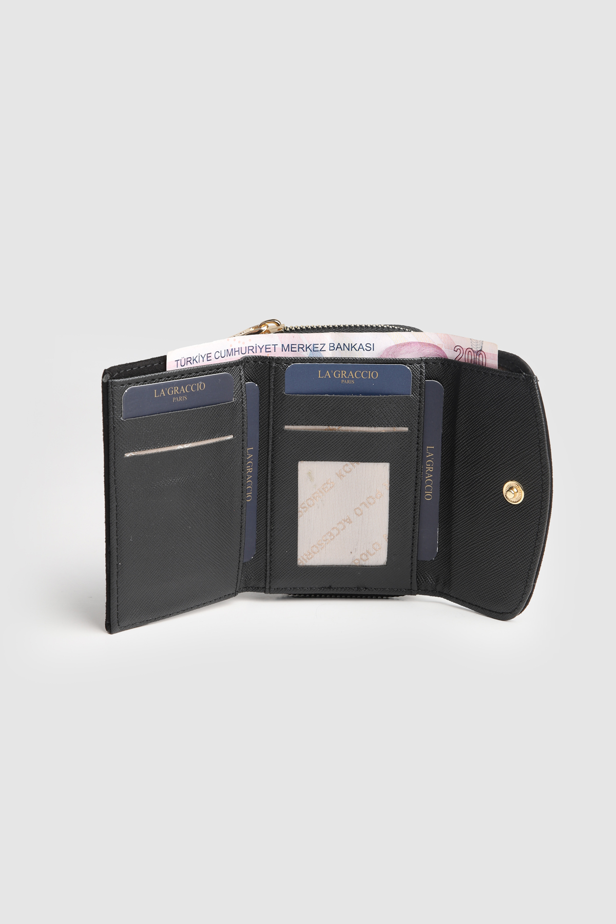 La La'Graccio Paris  La'Graccio Paris Kadın Cavie Süet Kullanışlı Cüzdan Kahve Süet - Görsel 6