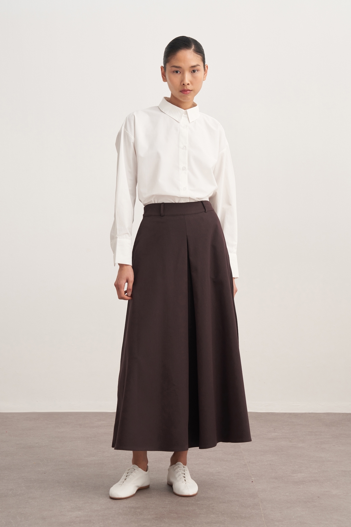 ebu prive  Kadın Gabardin Pilikaşe Etek Kahve